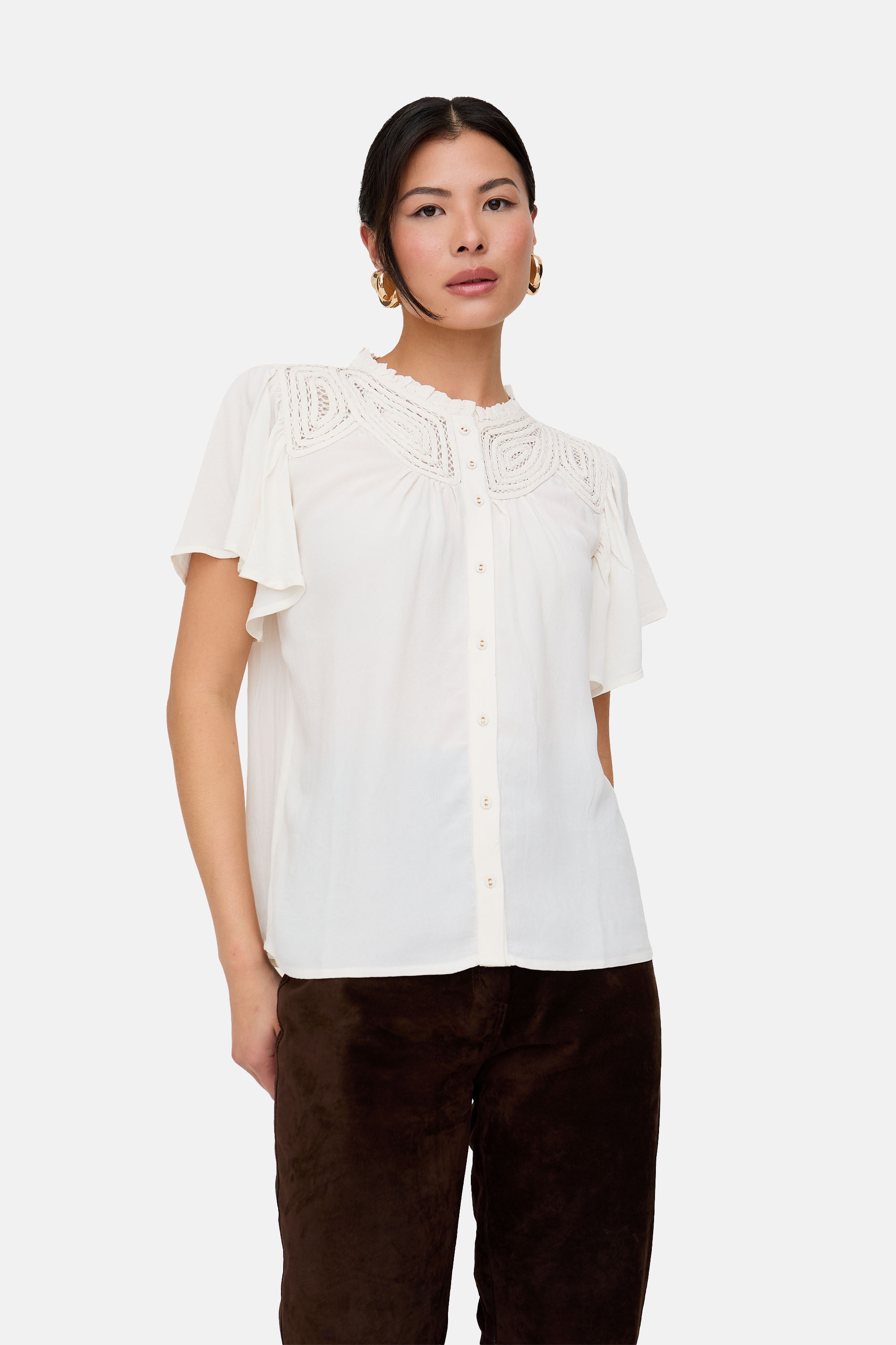 Lily and Lionel Hemdbluse »Kew Lace Insert Angel Sleeve Shirt Damen«