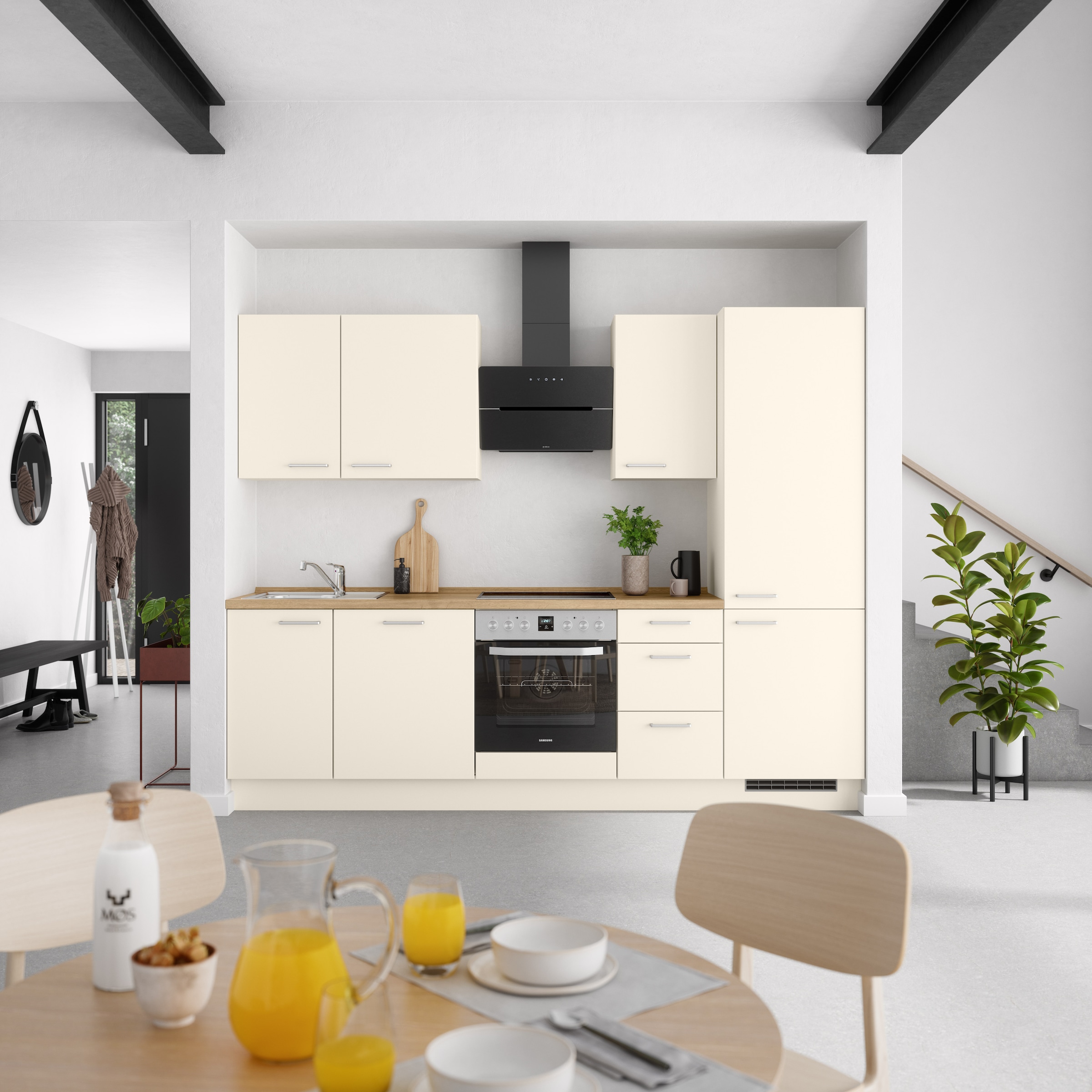 nobilia® Küchenzeile »"Touch II", NEU: individuell anpassbar mit gratis Profi-Beratung« vormontiert, Breite 270 cm, Ausrichtung wählbar, wahlw. mit E-Geräten