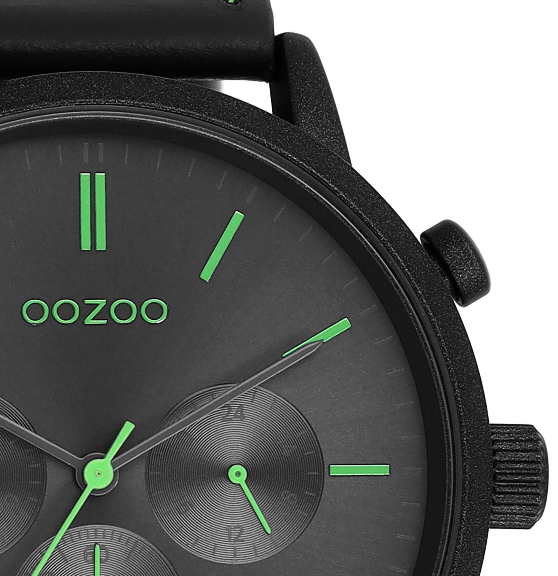OOZOO Quarzuhr, Armbanduhr, Herrenuhr, Lederarmband, Chrono-Look