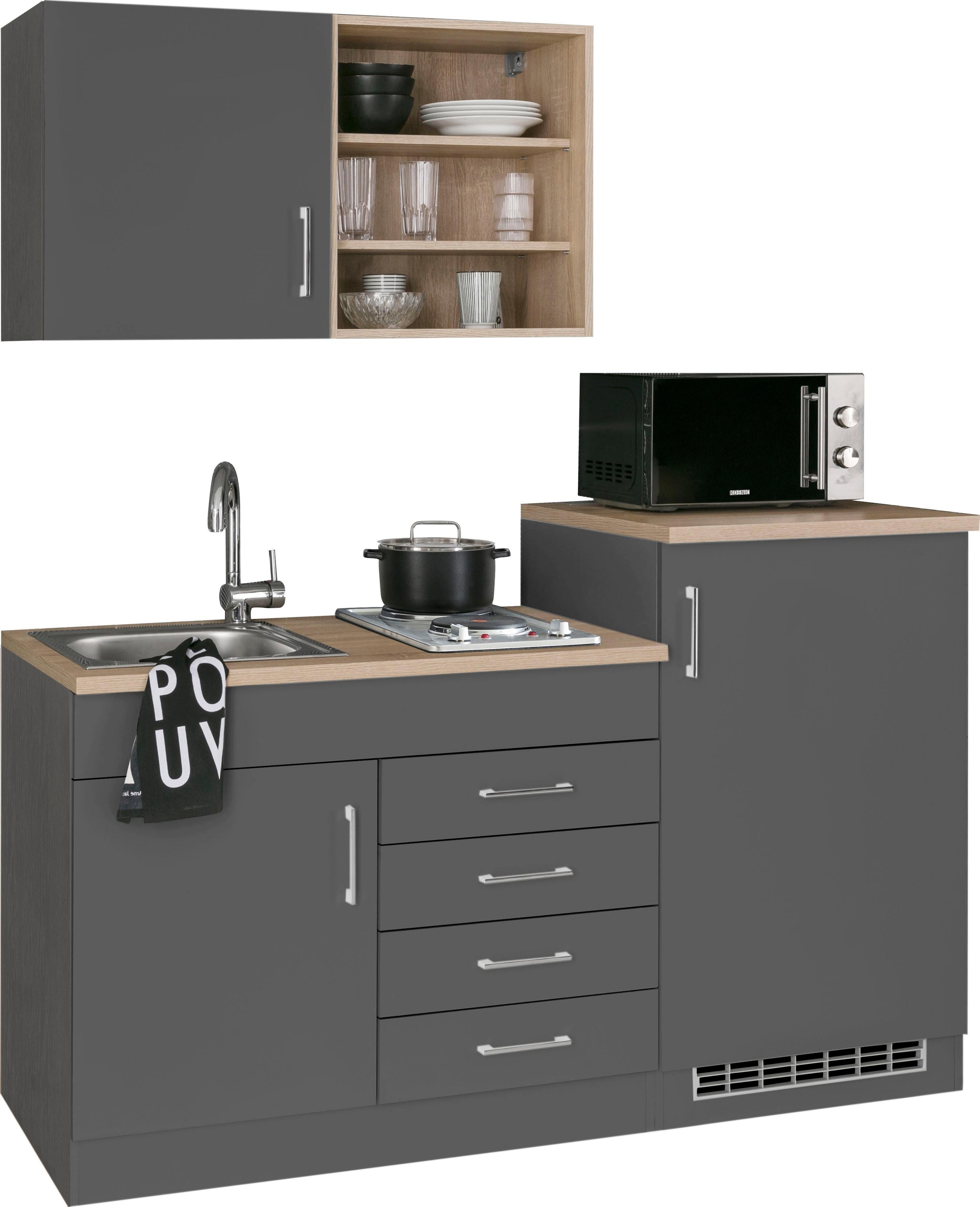 HELD MÖBEL Pantryküche "Mali", Breite 160 cm, mit E-Geräten günstig online kaufen