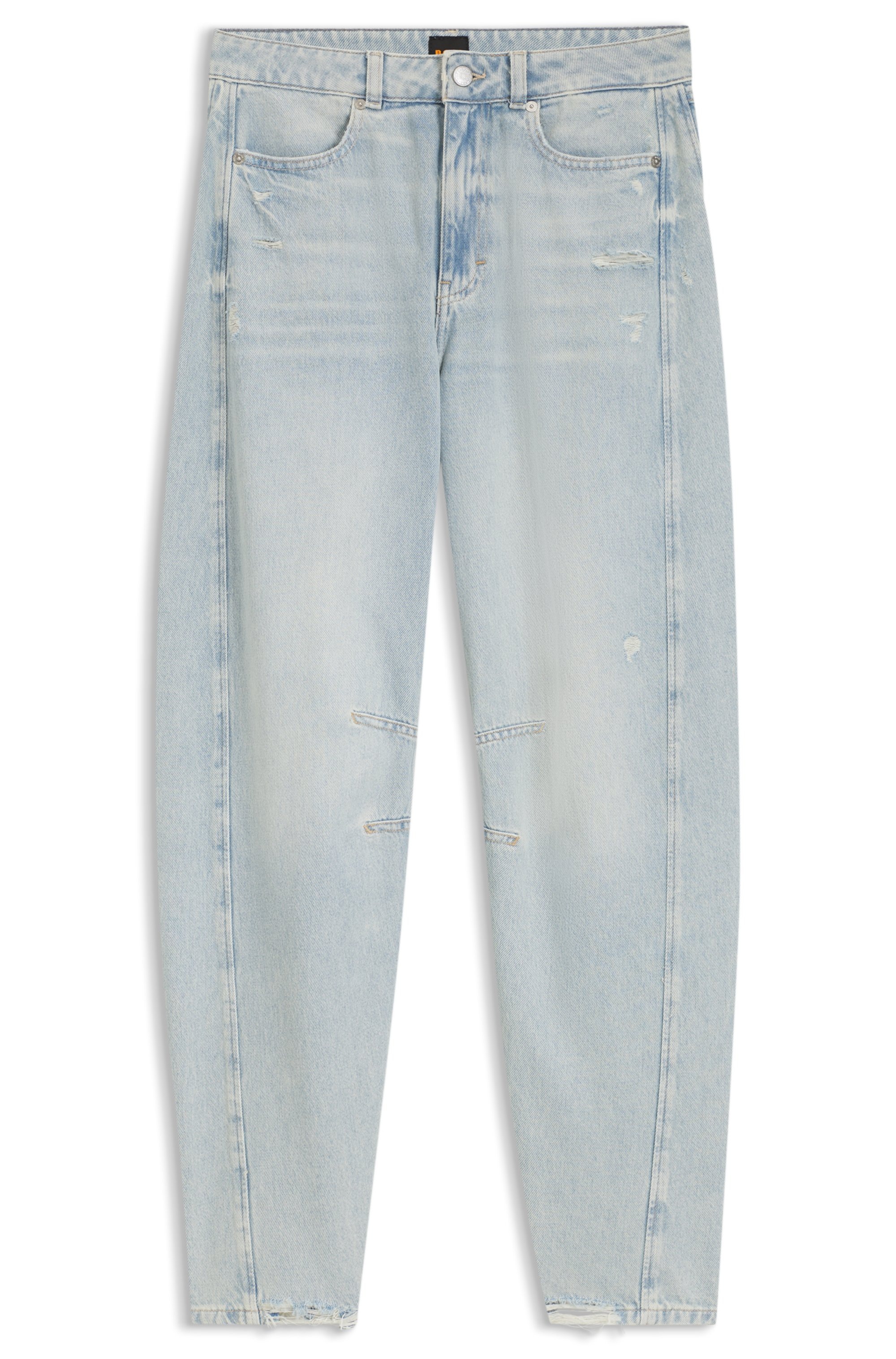 BOSS ORANGE High-waist-Jeans »BALOON HR 1.0 Premium Damenmode« mit Abnähern, Destroyed-Effekte