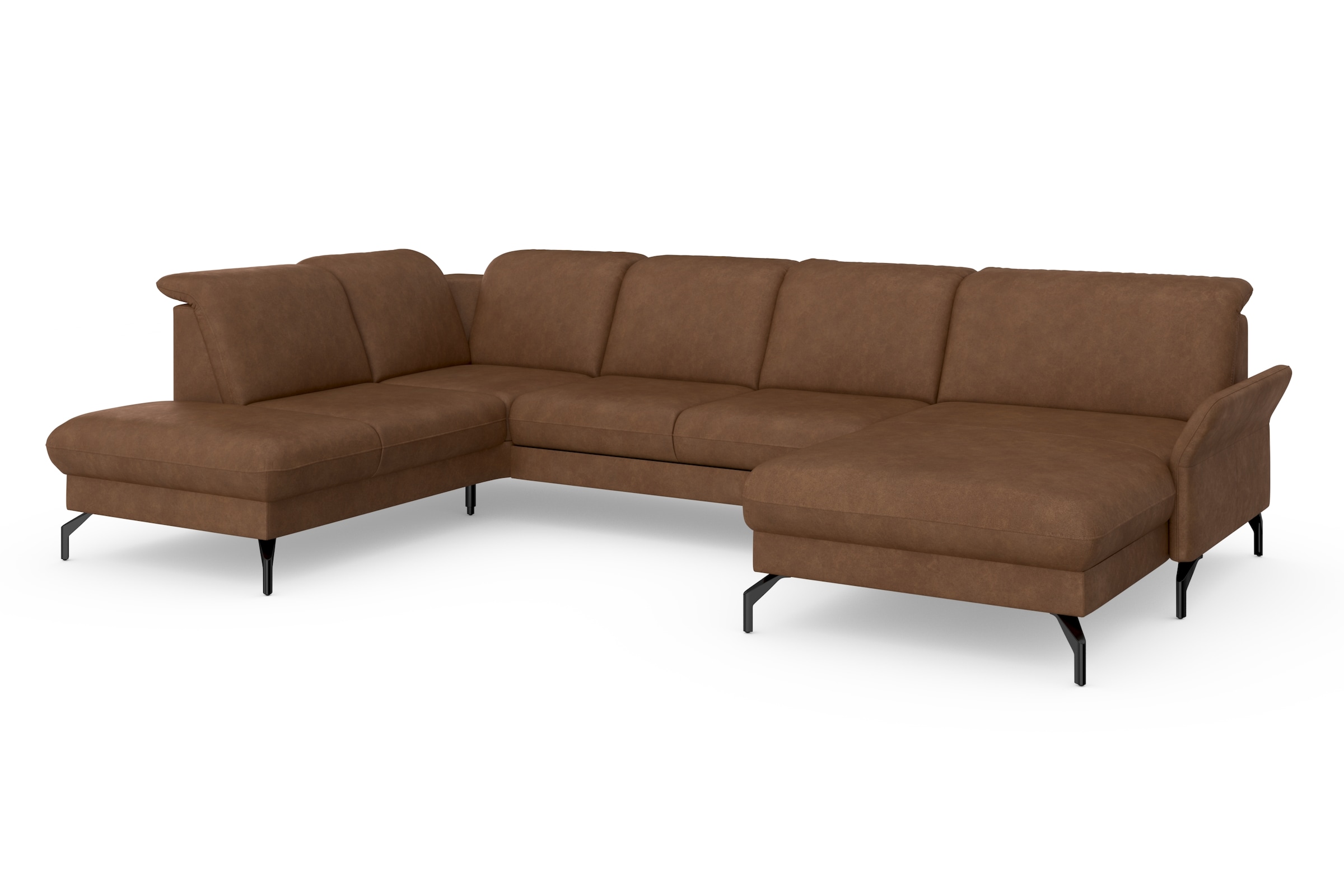 sit&more Wohnlandschaft »Fashion U-Form«, wahlweise mit Kopfteilverstellung, Vorziehsitz, motorisch, Metallfüße