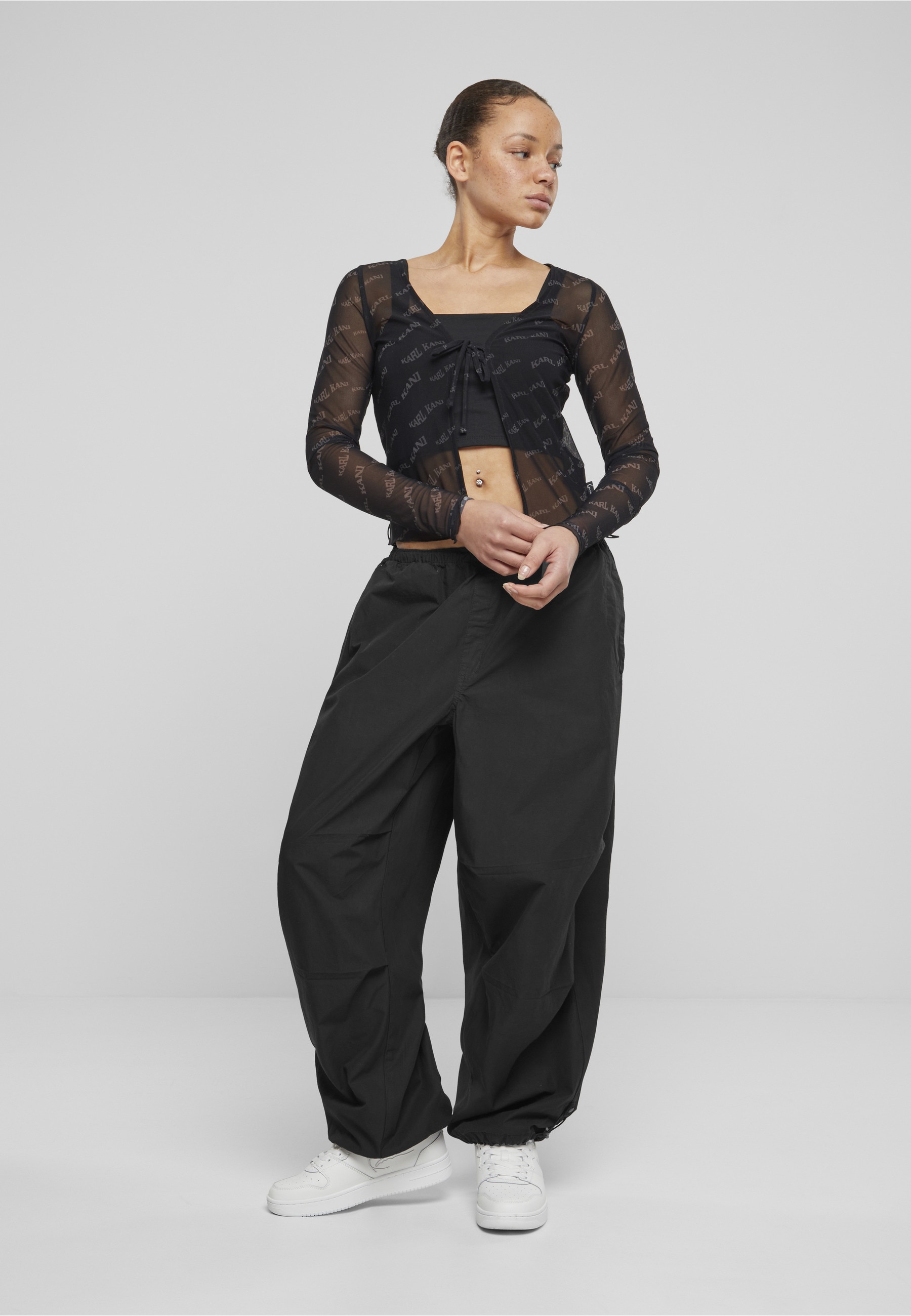 Karl Kani Longsleeve »Karl Kani Damen KW242-008-2 Chest Signature Front Tie LS« 1 Stk.