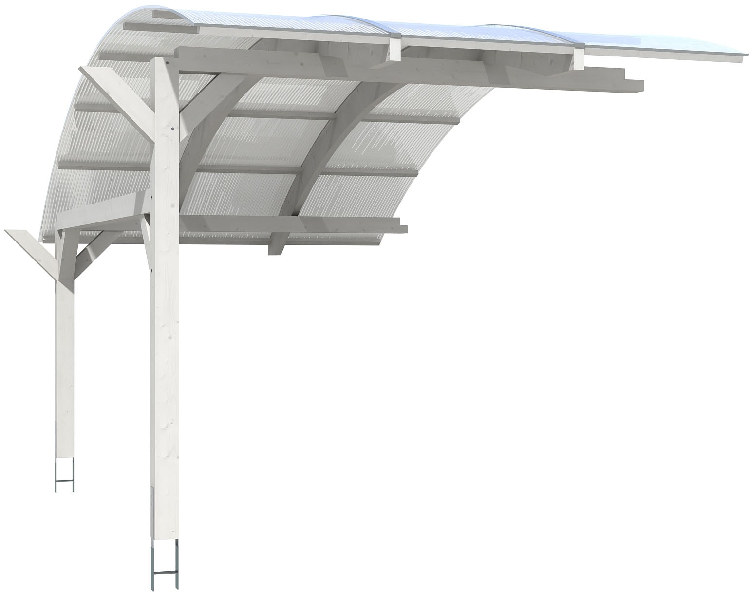 Skanholz Einzelcarport "Schwaben Erweiterung" Massivholz 285 cm Weiß Erweiterung, 299 x 630 cm