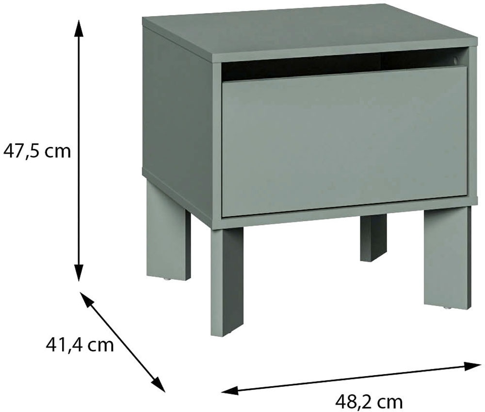 FORTE Nachtkommode »Tahoe Nachtkommode, grifflos, Schubkasten« B/H/T 48,2/47,5/41,4 cm