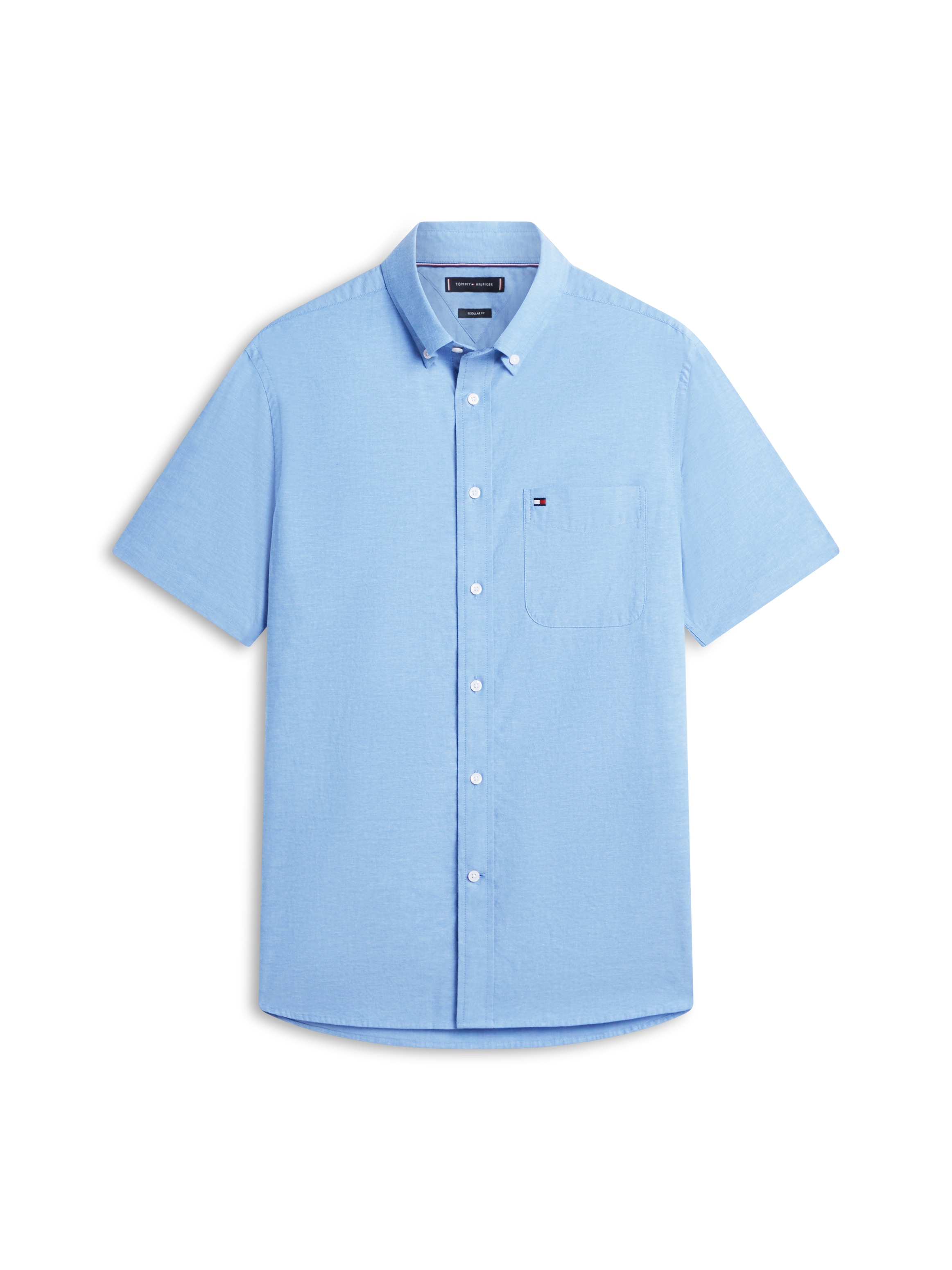 Tommy Hilfiger Kurzarmhemd »LIGHT OXFORD SOLID« regular fit, Button-down-Kragen