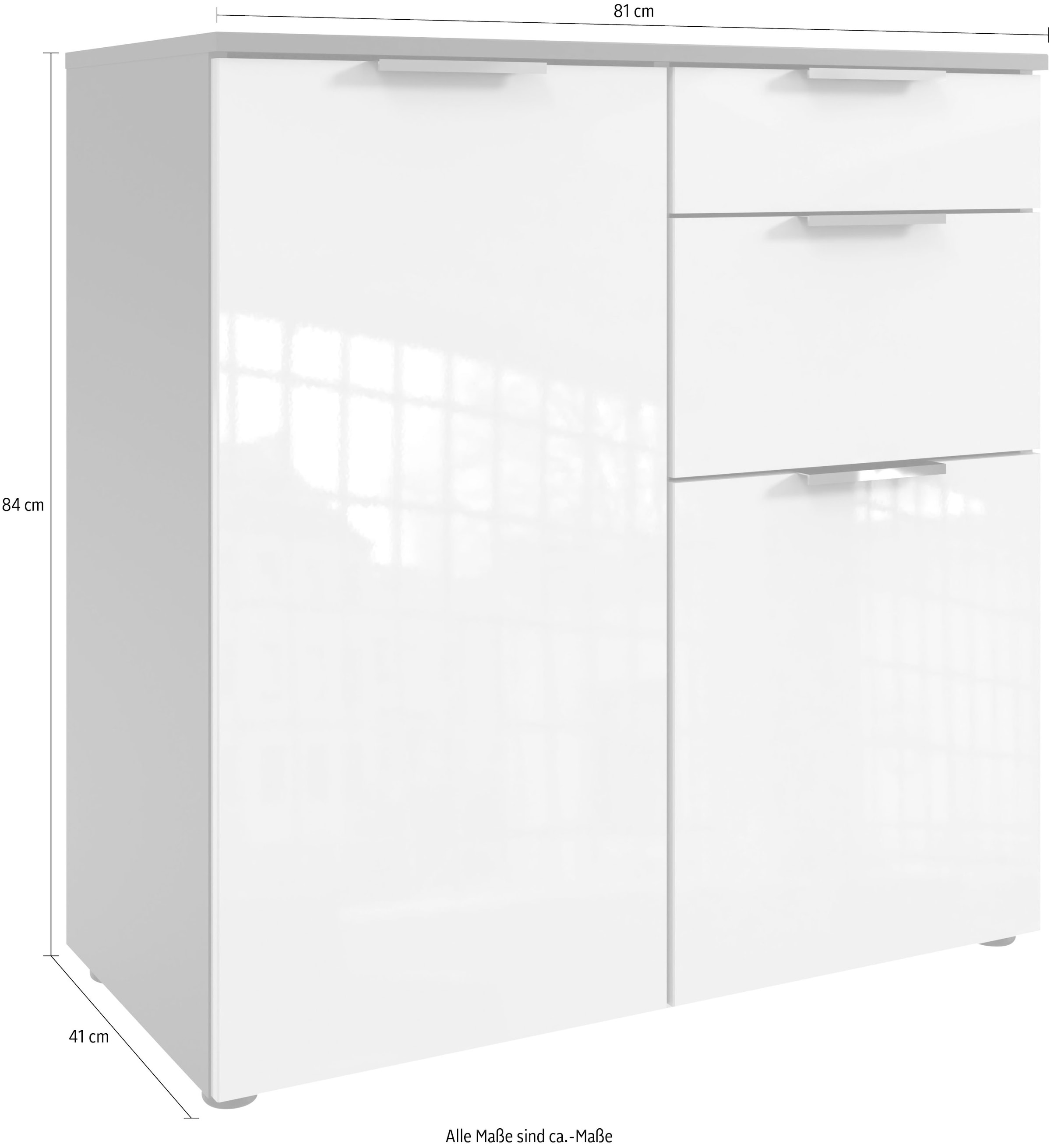Wimex Kombikommode »level36 D by fresh to go«, mit lackierten Hochglanz-Fronten, soft-close Funktion, 81cm breit