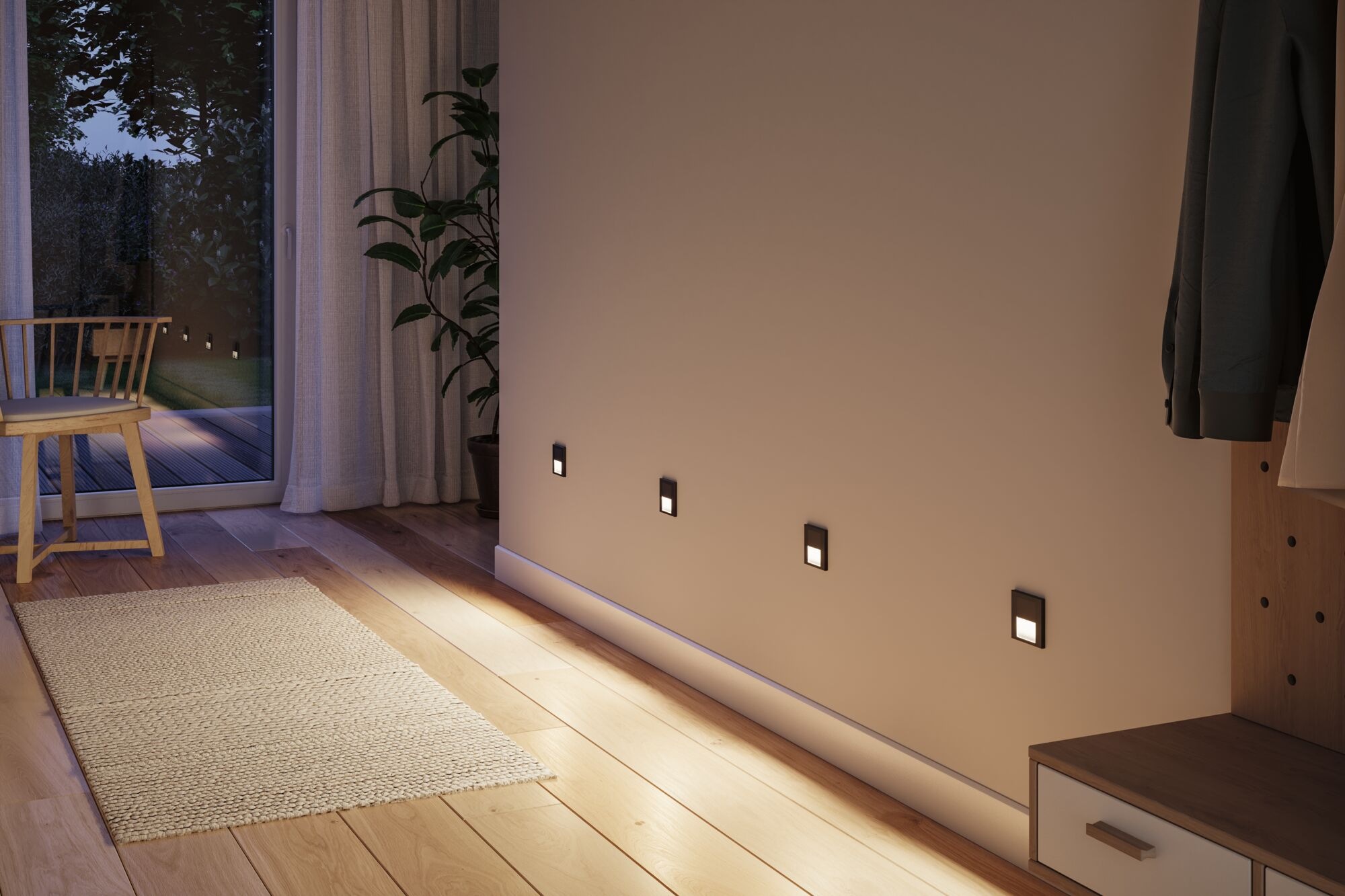 Paulmann LED Einbauleuchte »LED Wandeinbauleuchte Tsaro eckig 80x36mm«, 1 flammig