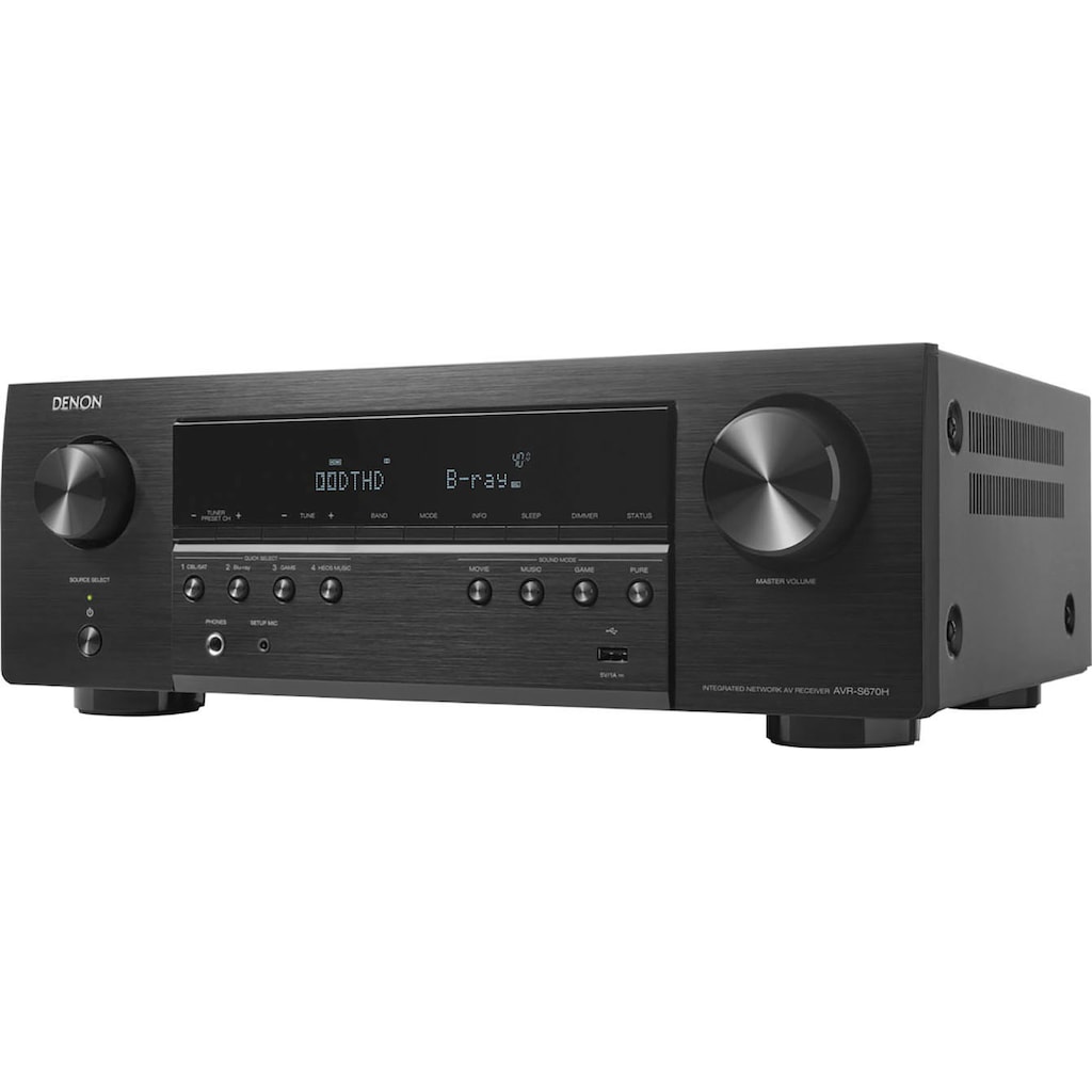 Denon AV-Receiver »AVR-S670H«, 5.2, (Bluetooth-LAN (Ethernet)-WLAN FM Tuner-Hi-Res Audio-Internetradio-Sprachsteuerung-USB-Mediaplayer)