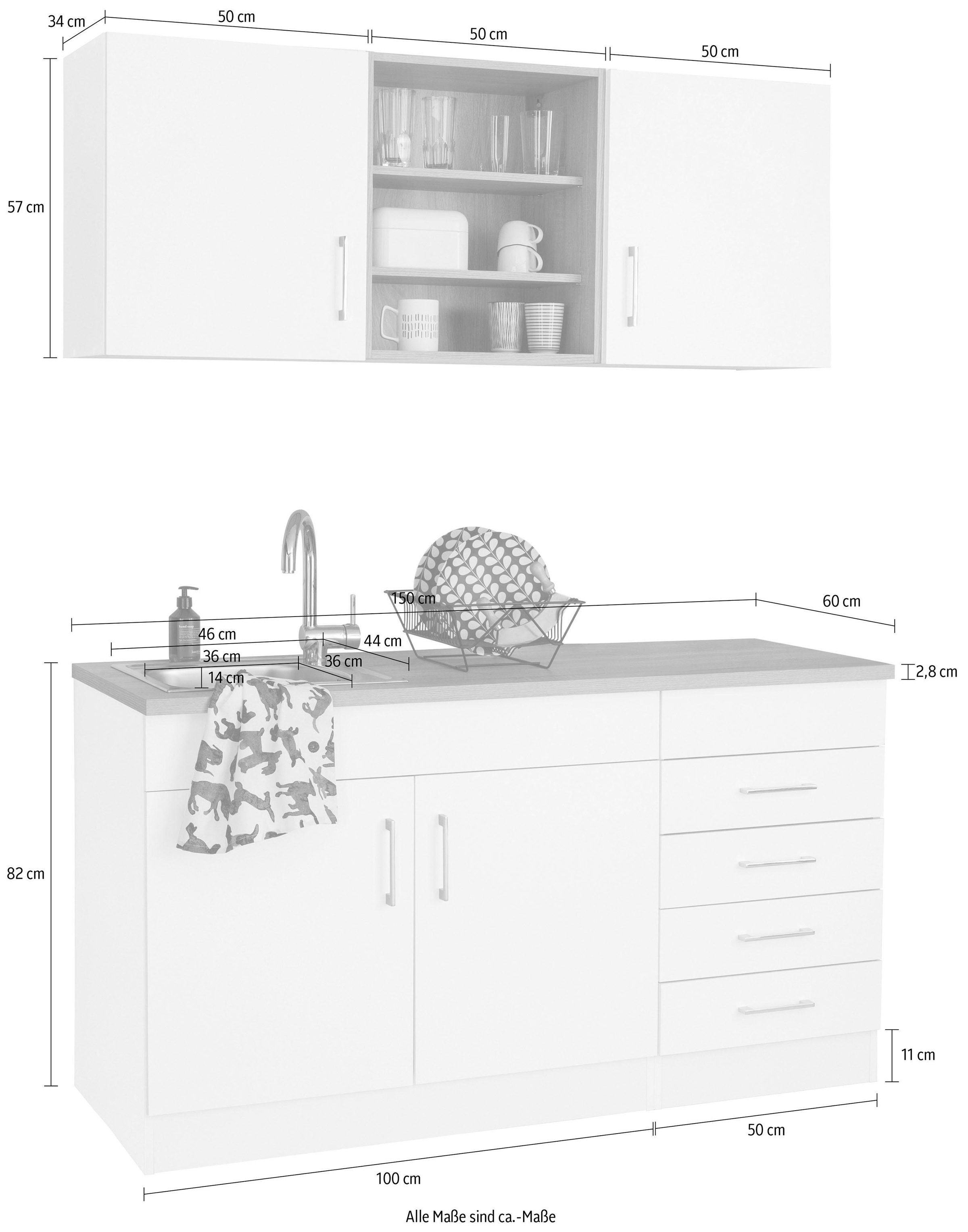 150 BAUR mit wahlweise E-Geräten »Mali«, Breite MÖBEL | Küche HELD cm,