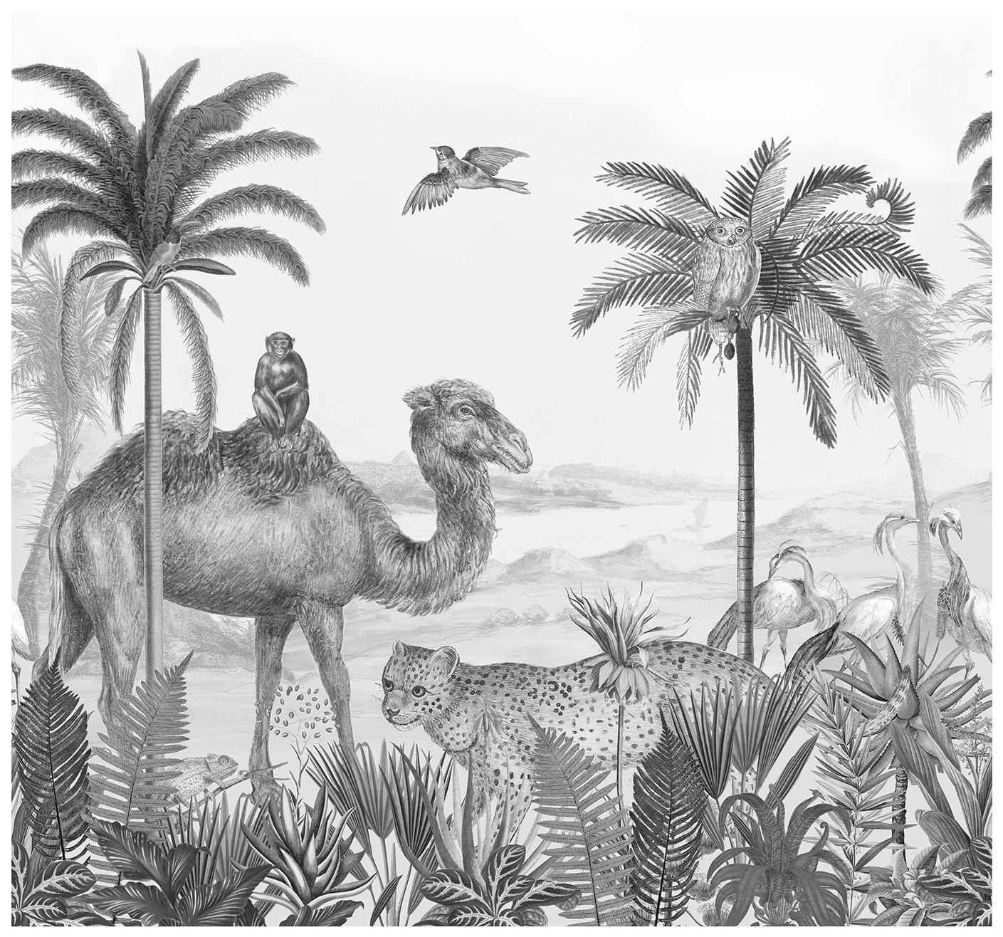 Art for the home Fototapete "Safari" botanisch glatt 280x300 cm