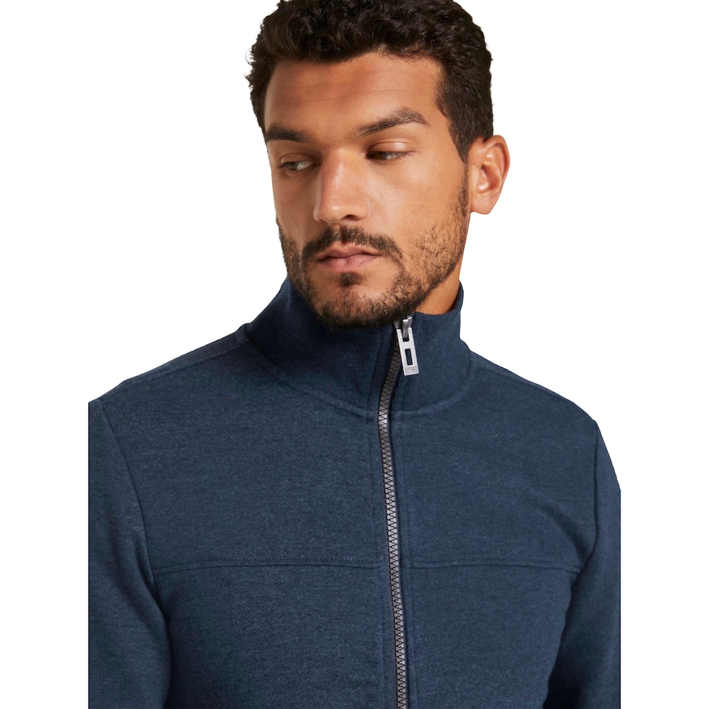 TOM TAILOR Sweatjacke, mit halswärmendem Stehkragen