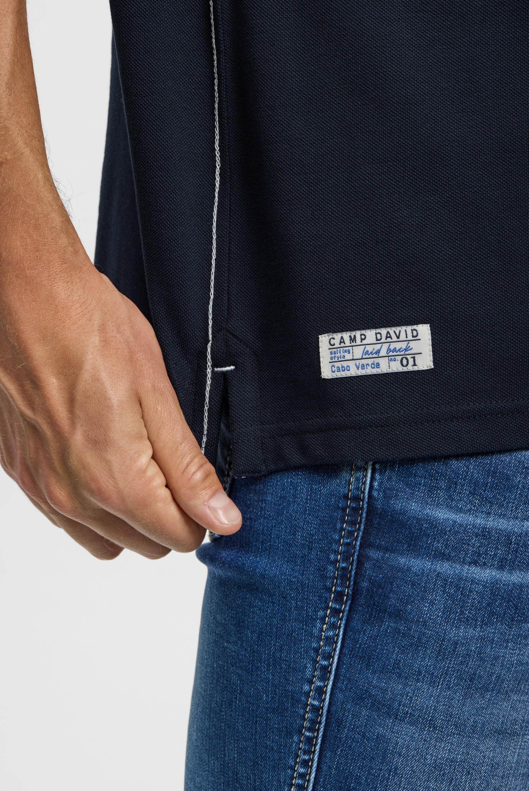 CAMP DAVID Poloshirt mit Seitenschlitze