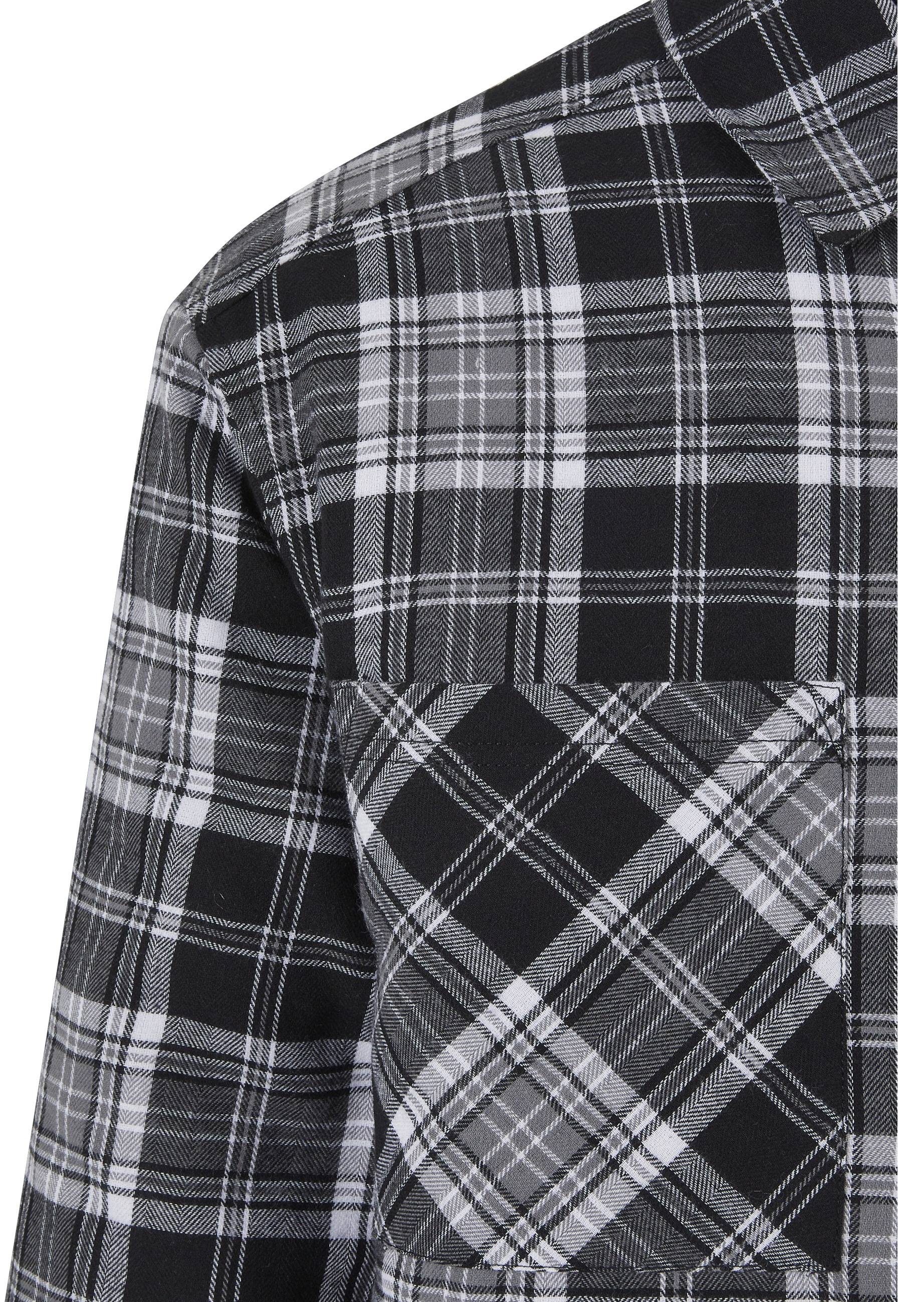 URBAN CLASSICS Langarm-Poloshirt »Urban Classics Herren Padded Checked Shirt Jacket« 1 Stk.