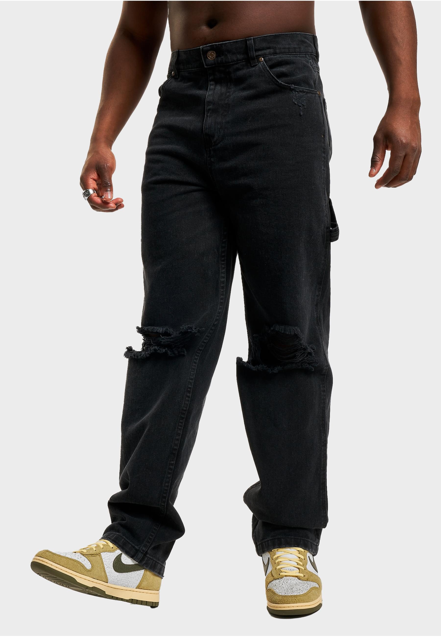 Karl Kani Bequeme Jeans »Karl Kani Herren KK Retro Baggy Workwear Knee Cut Denim«, (1 tlg.)