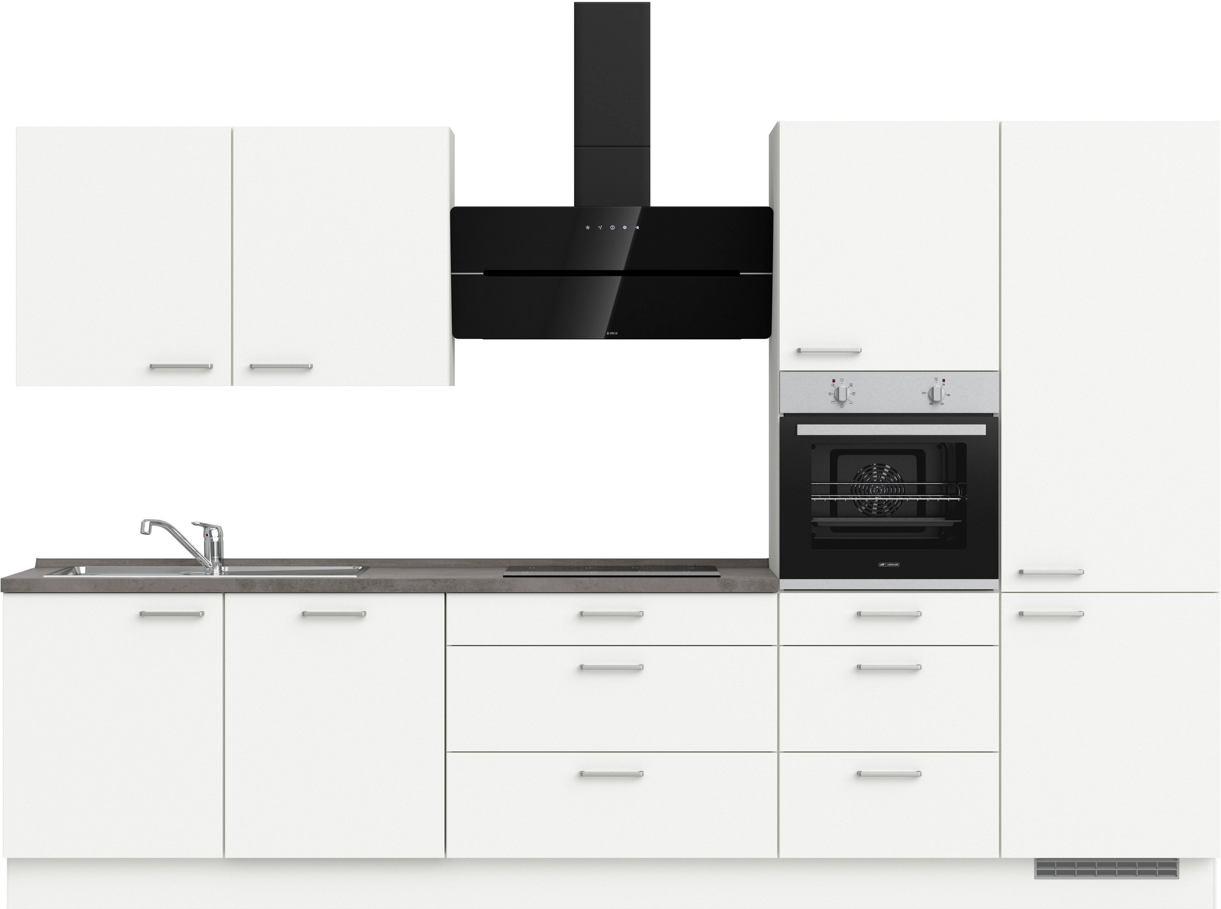nobilia Küchenzeile ""Touch II", NEU: individuell anpassbar mit gratis Profi-Beratung" vormontiert, Breite 330 cm, Ausrichtung wählbar, wahlw. mit E-Geräten