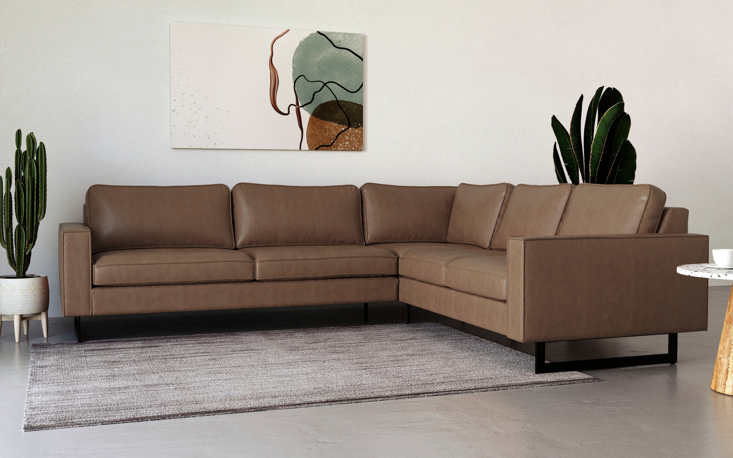 Ecksofa »Pinto, 250/290 cm, langer Schenkel, XXL, Ottomane«, Cord, Feincord,...