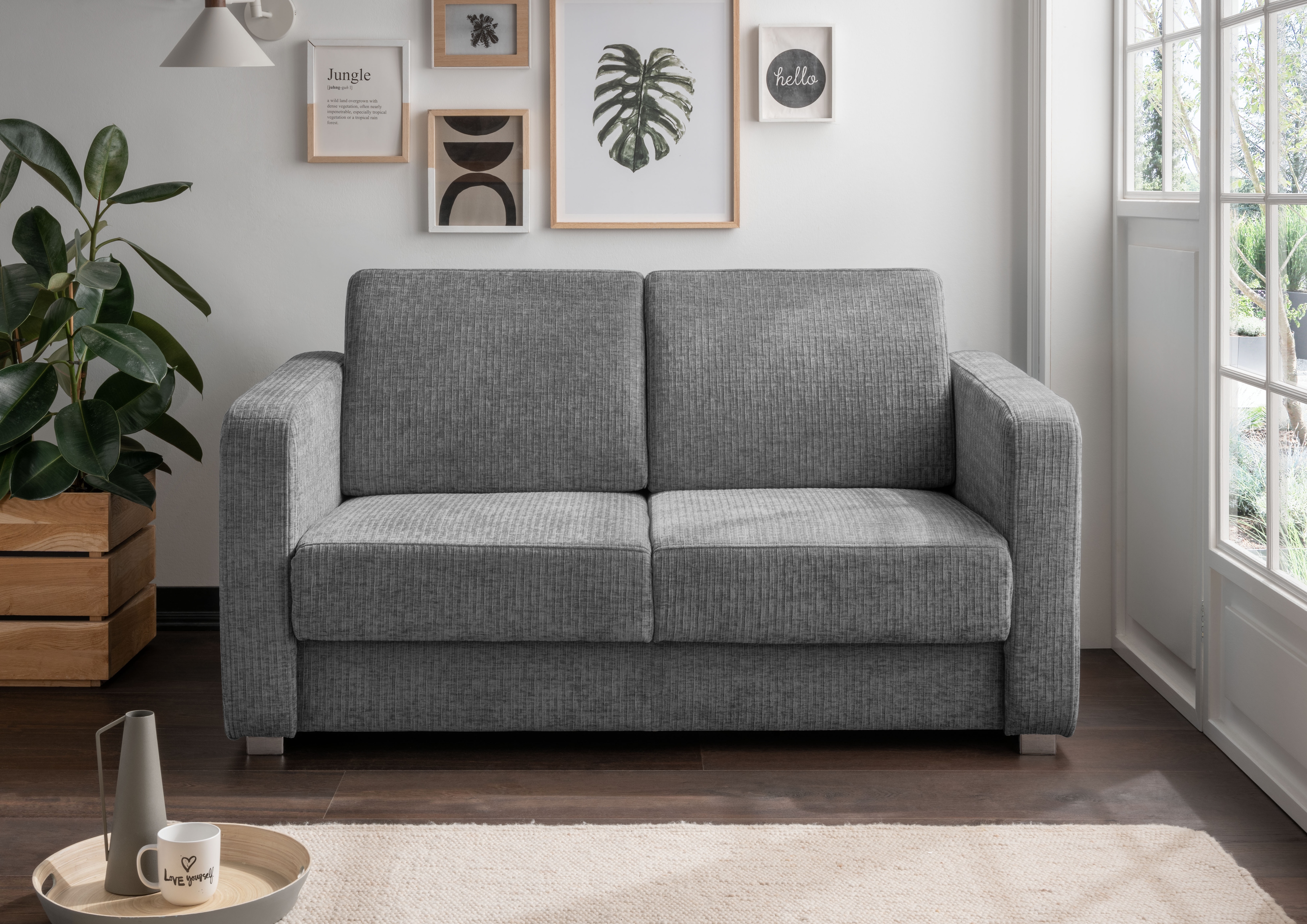 Home affaire Schlafsofa "MIA modern und bequem, schmale Armlehnen, Einzelauszug" mit 2 Einzelauszügen als Längsschläfer