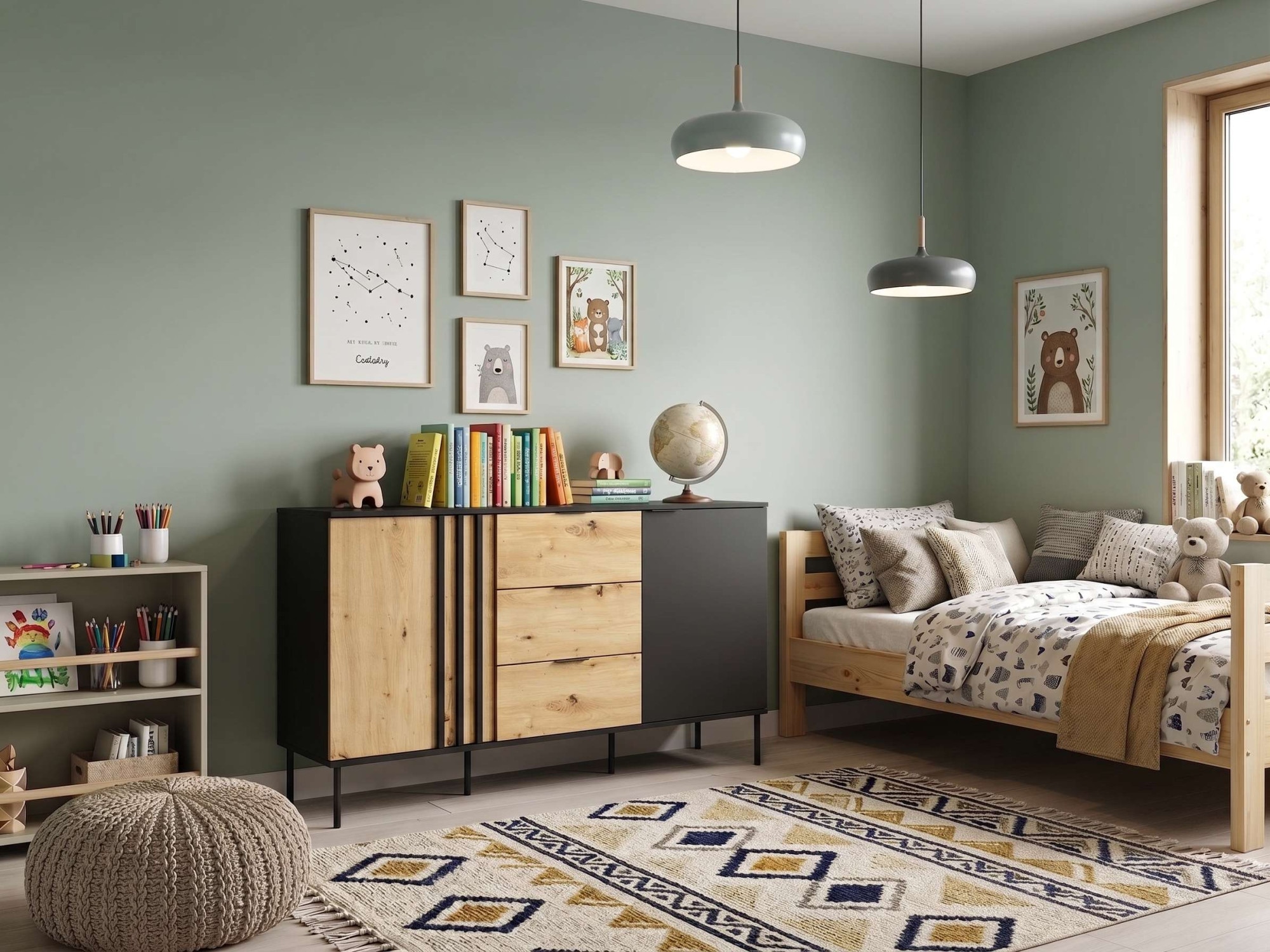 OTTO home Kommode »AELLOR Sideboard mit 3 Schubladen und 2 Türen, viel Stauraum« Schubkastenkommode mit 4 Fächer, modernes Design