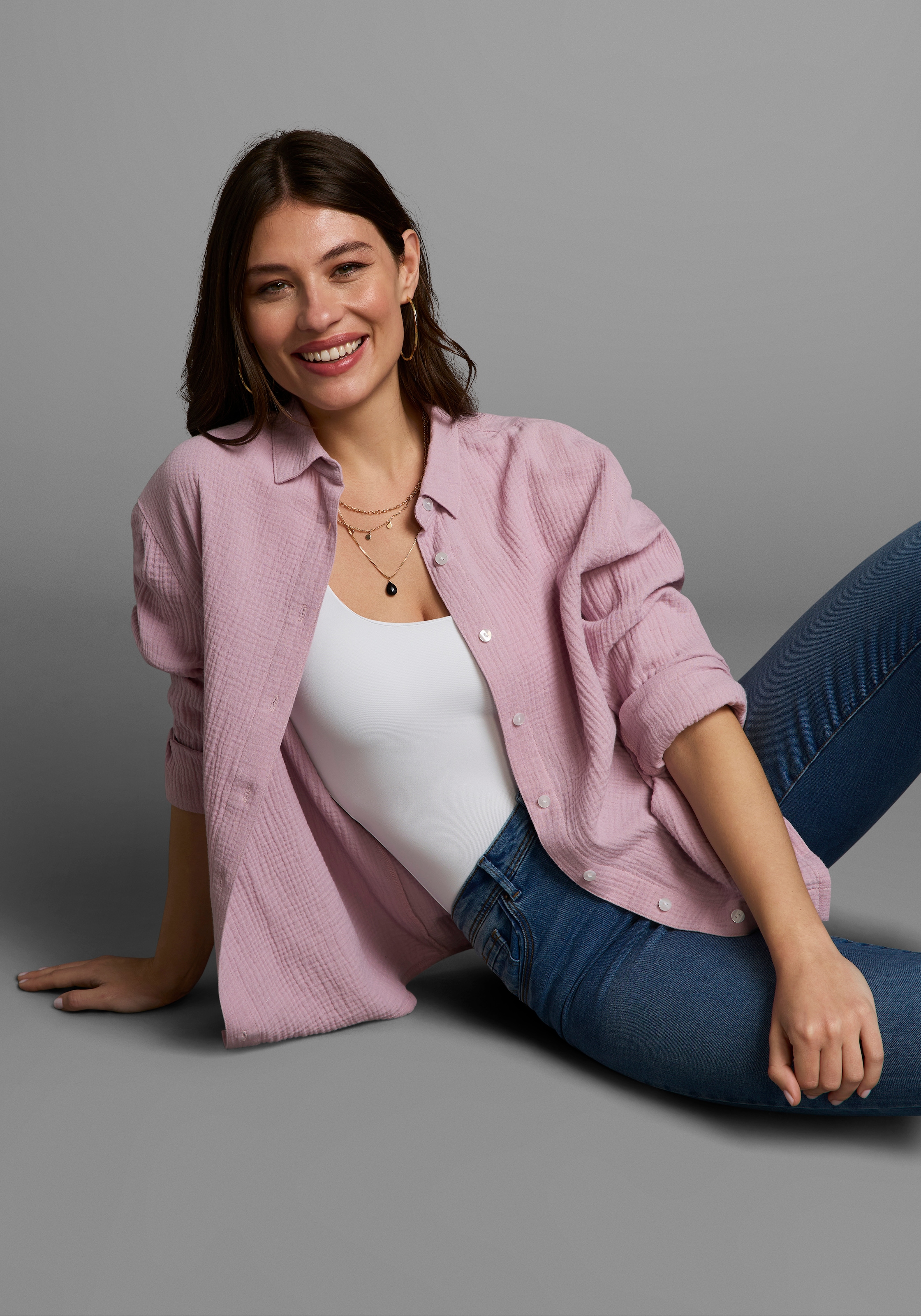 Laura Scott Longbluse, in Musselin-Qualität