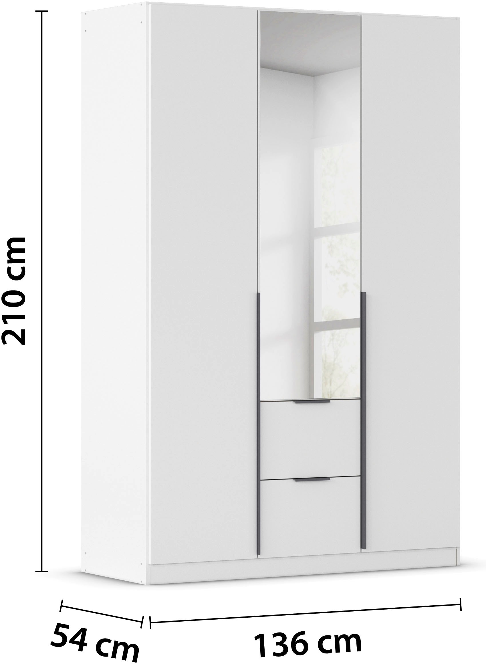 rauch Drehtürenschrank »Kleiderschrank Schrank Garderobe AGORDO mit Dekor- oder Hochglanzfront«, (in zwei Griff-Farben, Breiten 91-360 cm), mit Außenschubkästen, in 7 Breiten und 2 Höhen MADE IN GERMANY