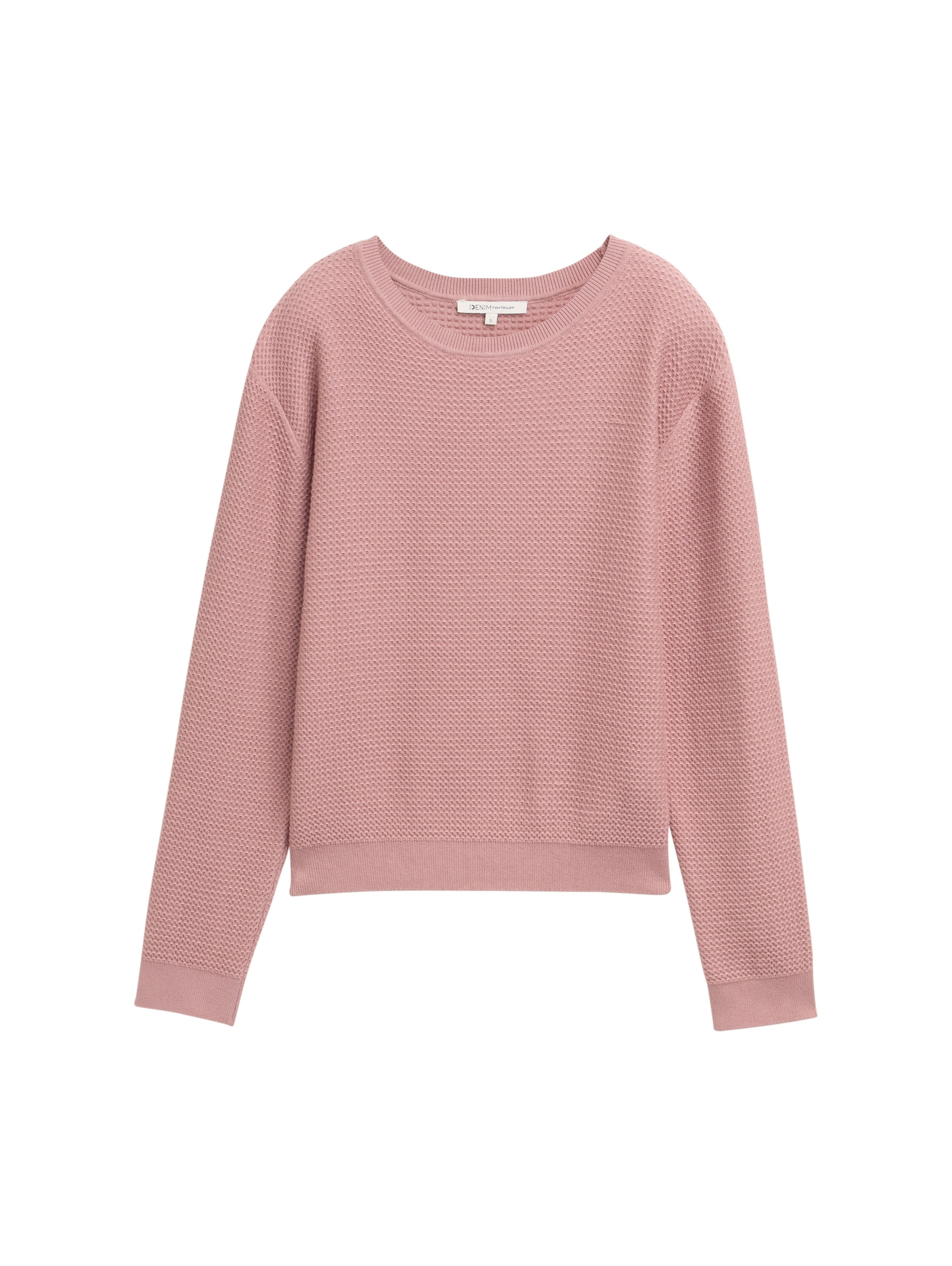 TOM TAILOR Denim Strickpullover, mit Rippbündchen