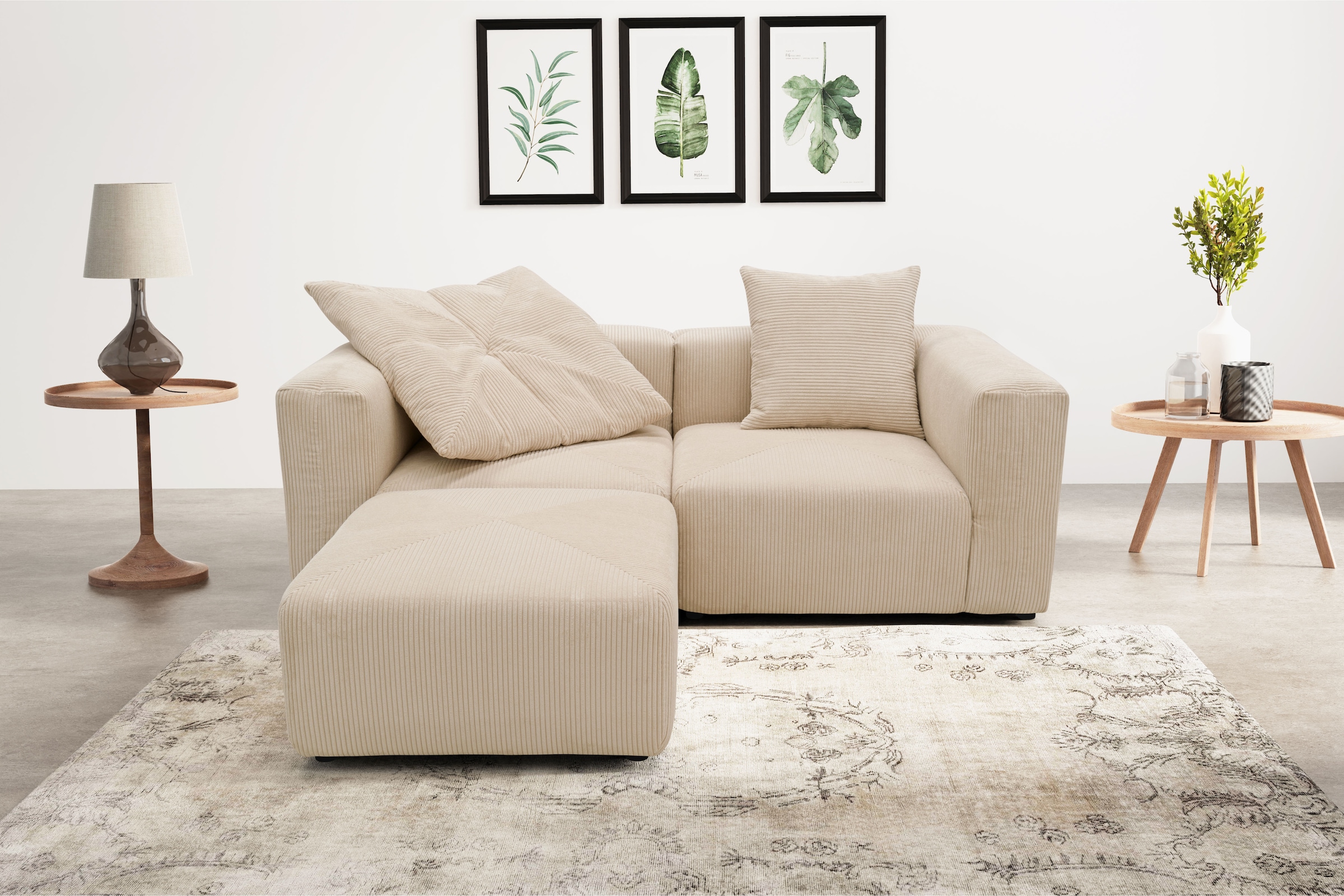 Home affaire Ecksofa "Gerrid L-Form" Cord, Modulsofa, bestehend aus 2 Eckel günstig online kaufen