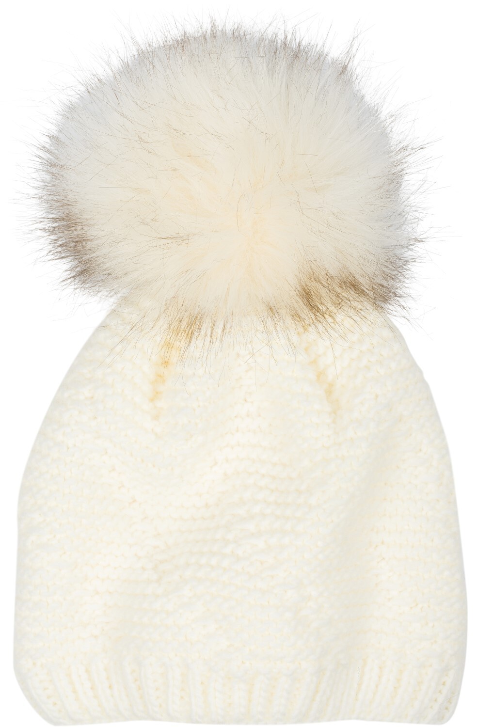 styleBREAKER Bommelmütze "Einfarbige Strick Bommelmütze mit Thermo-Fleece" 1 Stk.