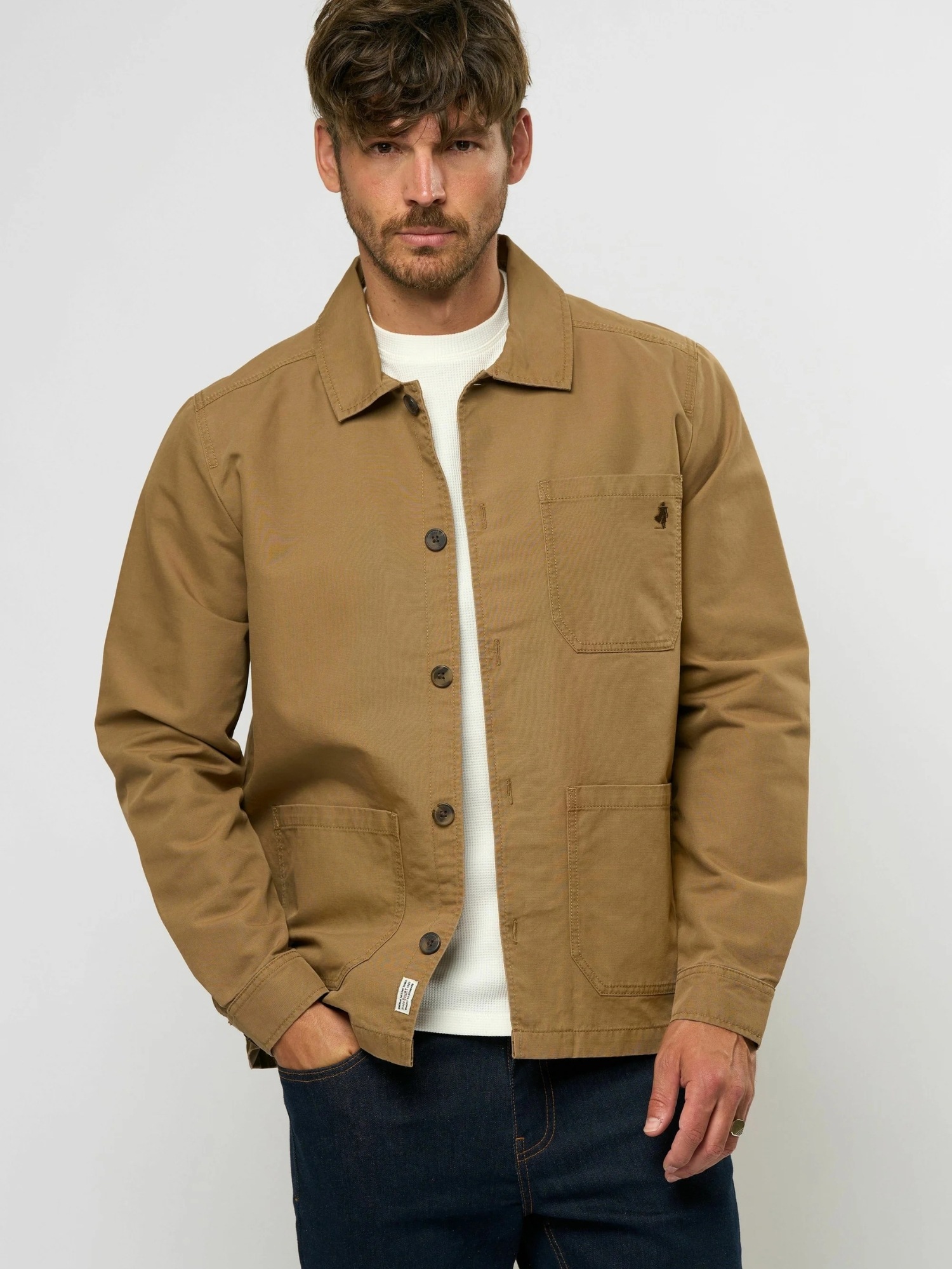 Langarmhemd MCS "MCS Shirt MCCraig", Herren, Gr. XL, Normalgrößen, otter, Obermaterial: 100% Baumwolle, Hemden 2