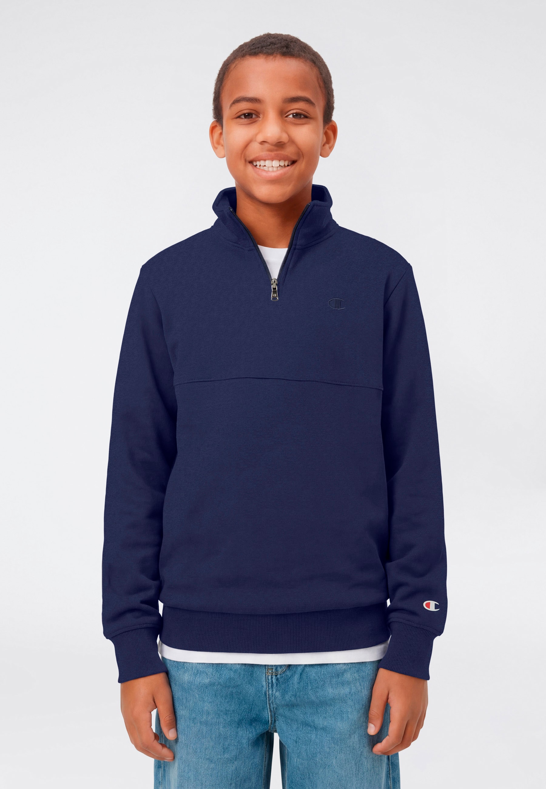 Champion Sweatshirt "ICONS Terry Half zip sweatshirt with small C logo", mit halbem Reißverschluss, hoch geschlossener Ausschnitt