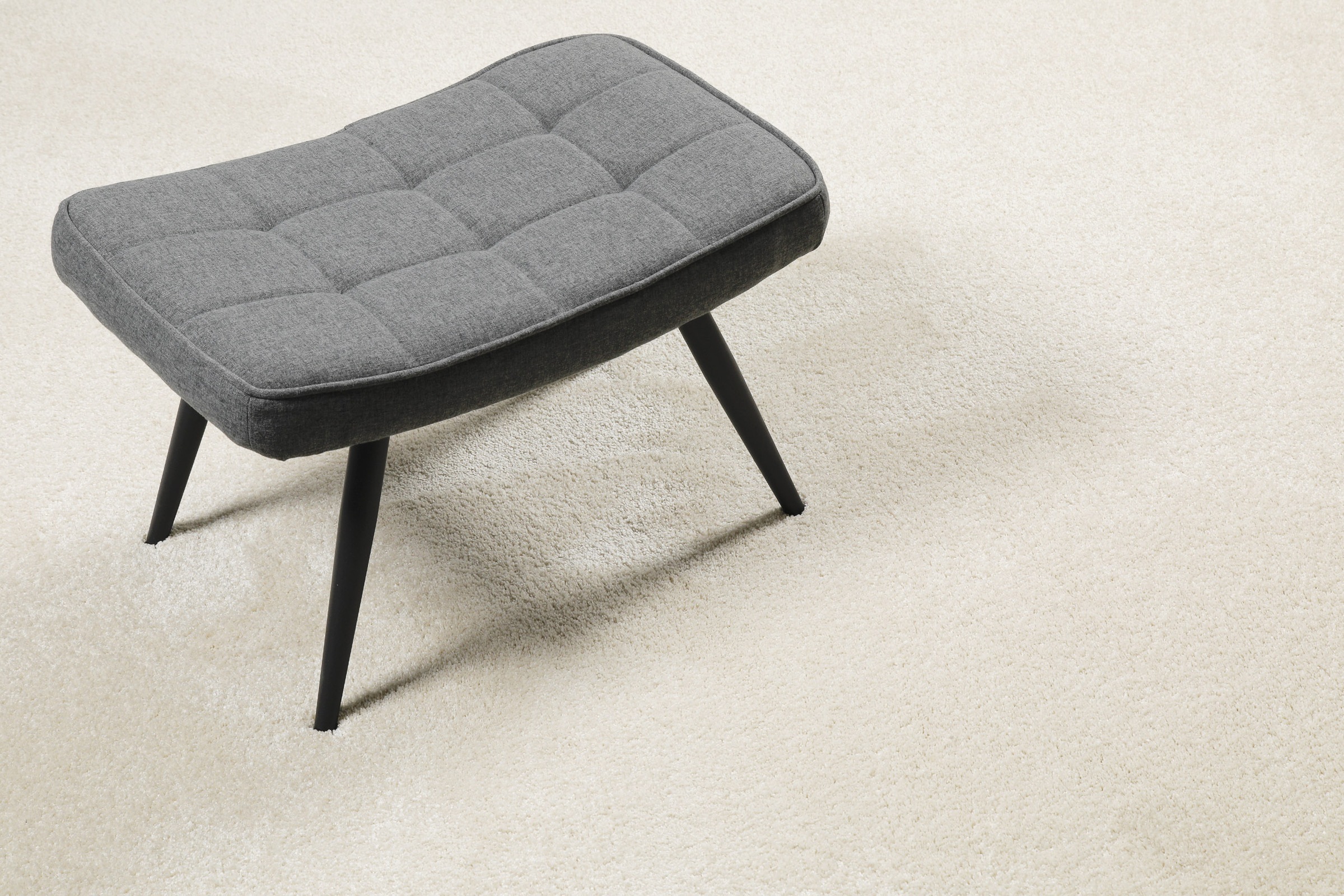 Teppich WECON HOME "Wogh", creme weiß, B:140cm H:25mm L:200cm, Polyester, Teppiche, Teppich, Kurzflor, maschinell gewebt, robust, Wohn- & Schlafzimmer, einfarbig 3