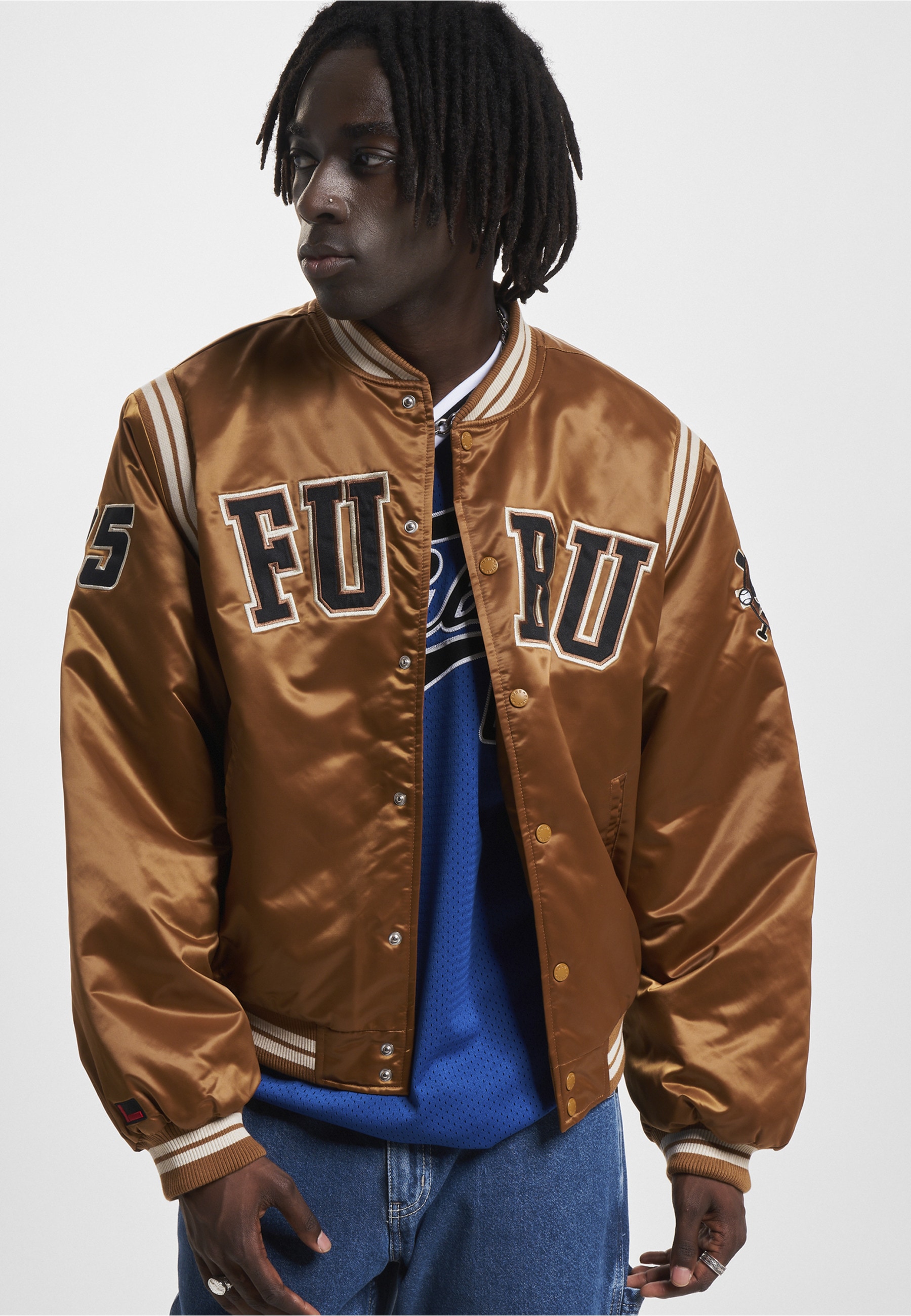 Fubu Bomberjacke »Fubu Herren FM233-001-1 FUBU College Satin Varsity Jacket« 1 Stk. tlg. ohne Kapuze