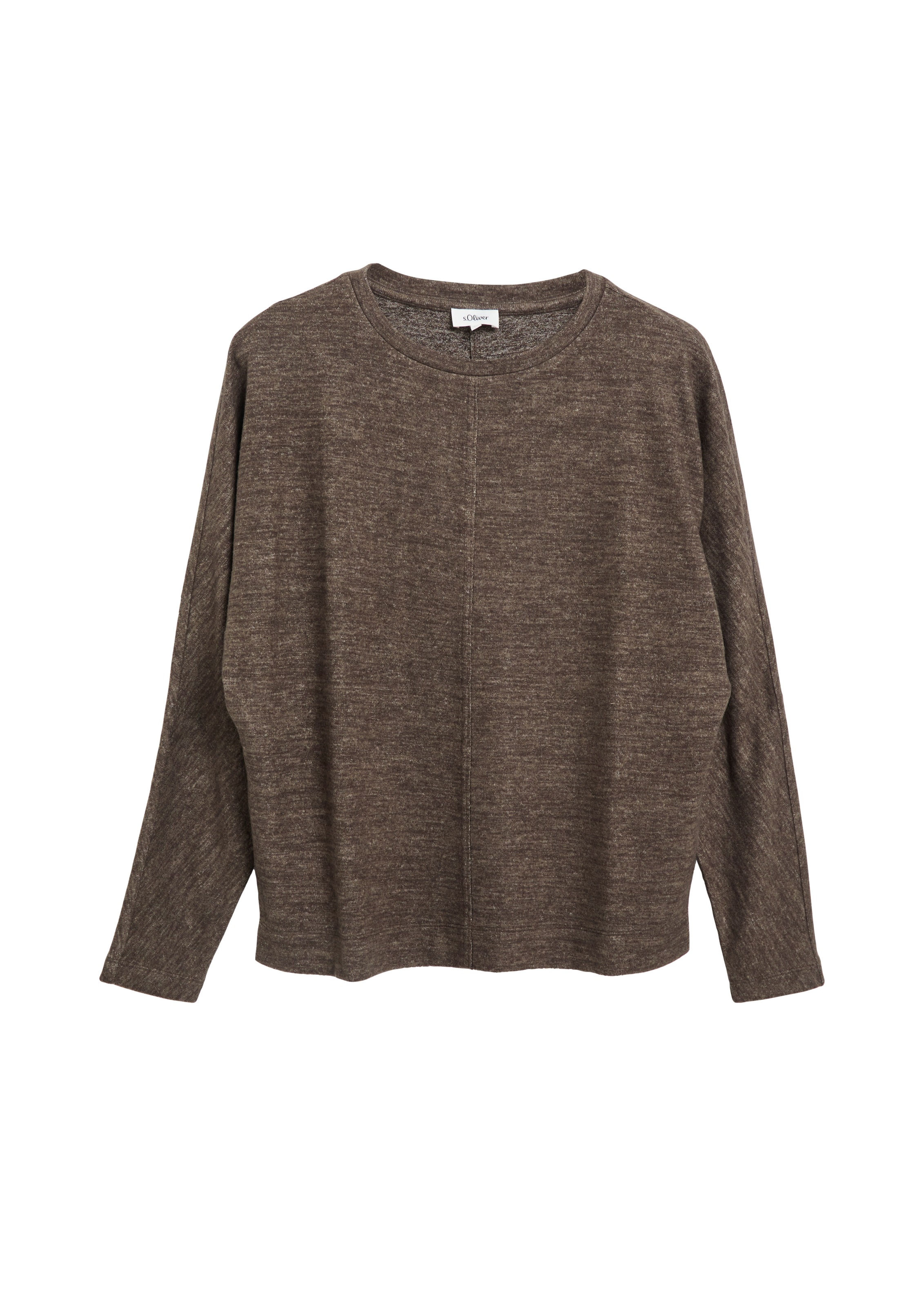 s.Oliver Langarmshirt mit Rundhals / melierte Optik
