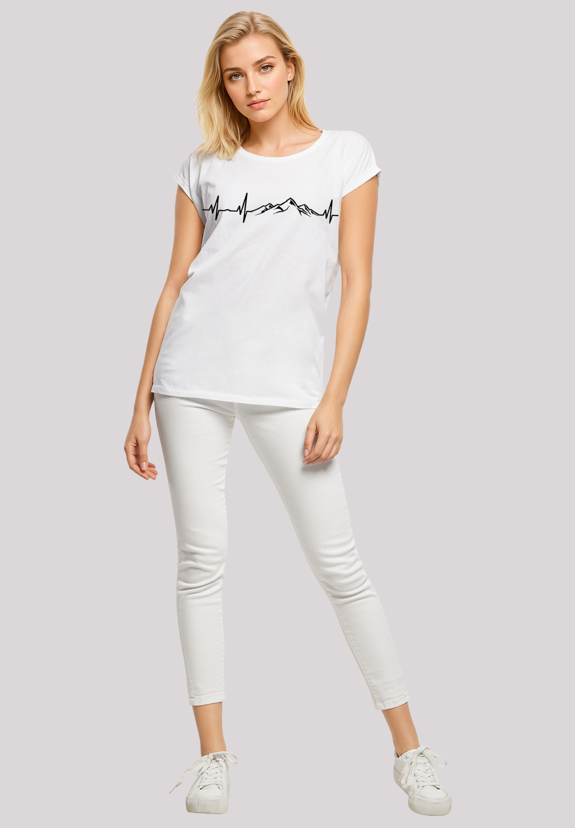 F4NT4STIC T-Shirt »Herzschlag Berge Wandern«, Premium Qualität