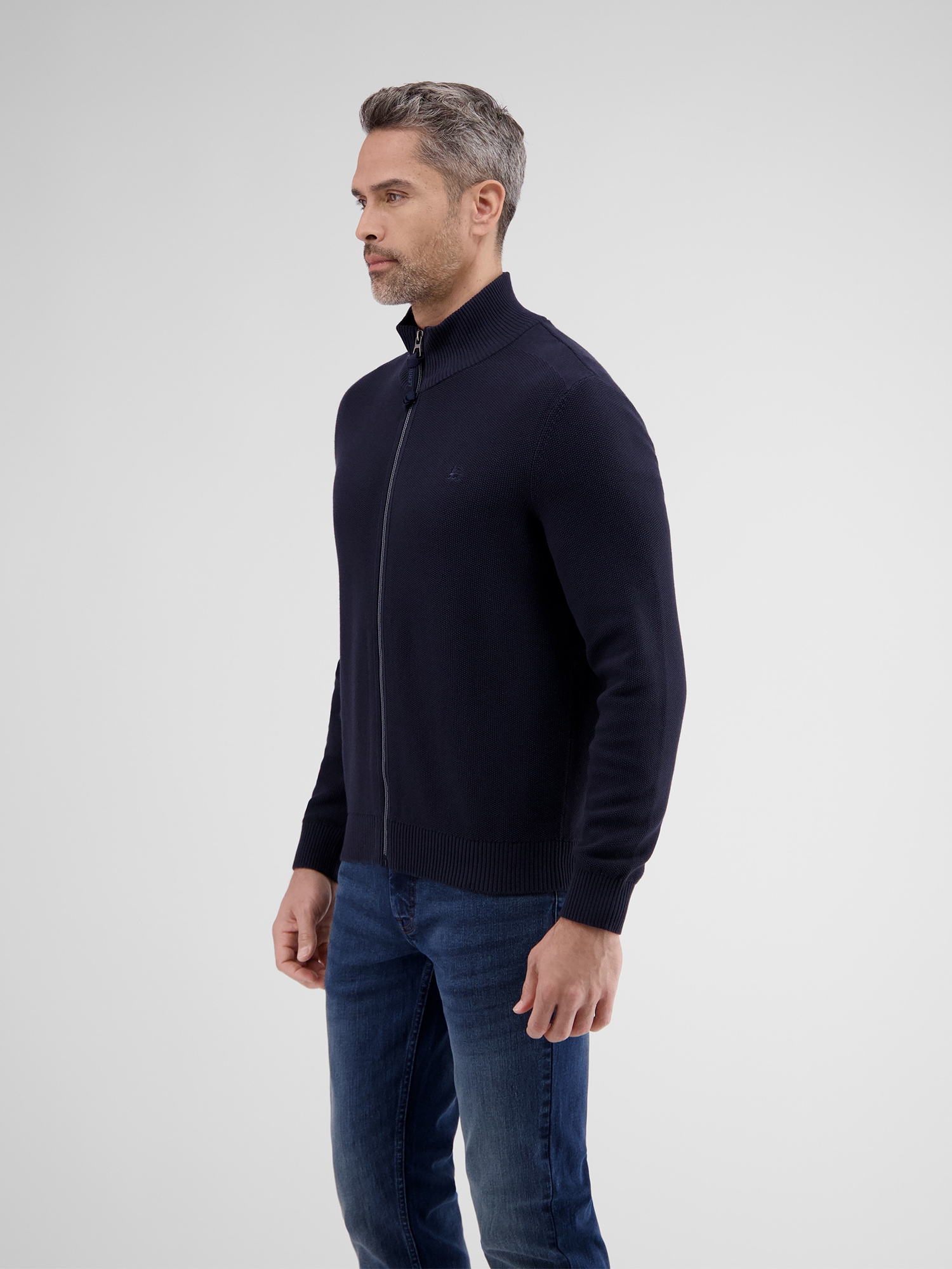 LERROS Strickjacke »LERROS Leichte Strickjacke für Herren mit schmaler Rippstruktur«