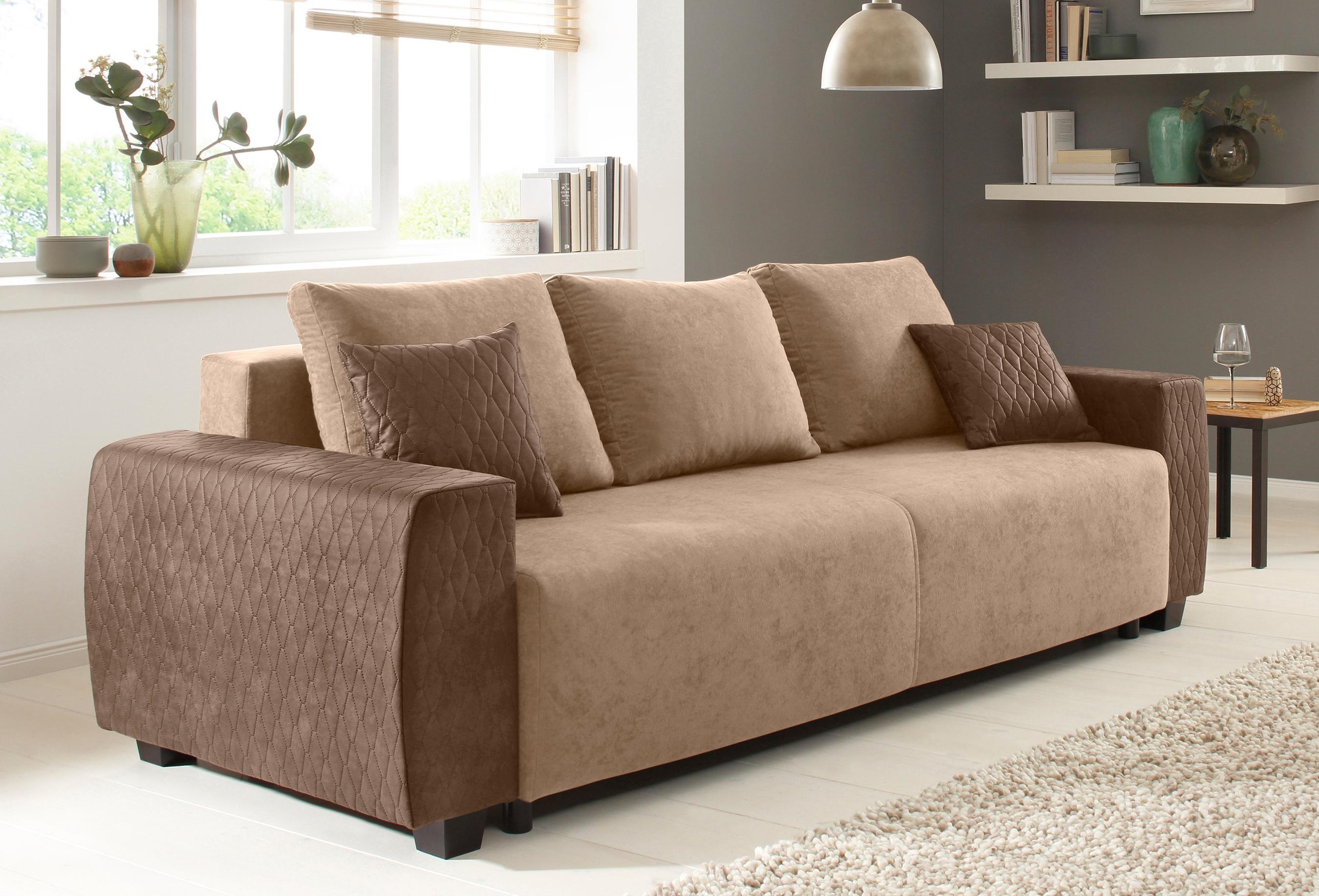 Home affaire Schlafsofa "Bella, B: 241 cm, Liegefl. 142x194 cm" mit Bettfun günstig online kaufen