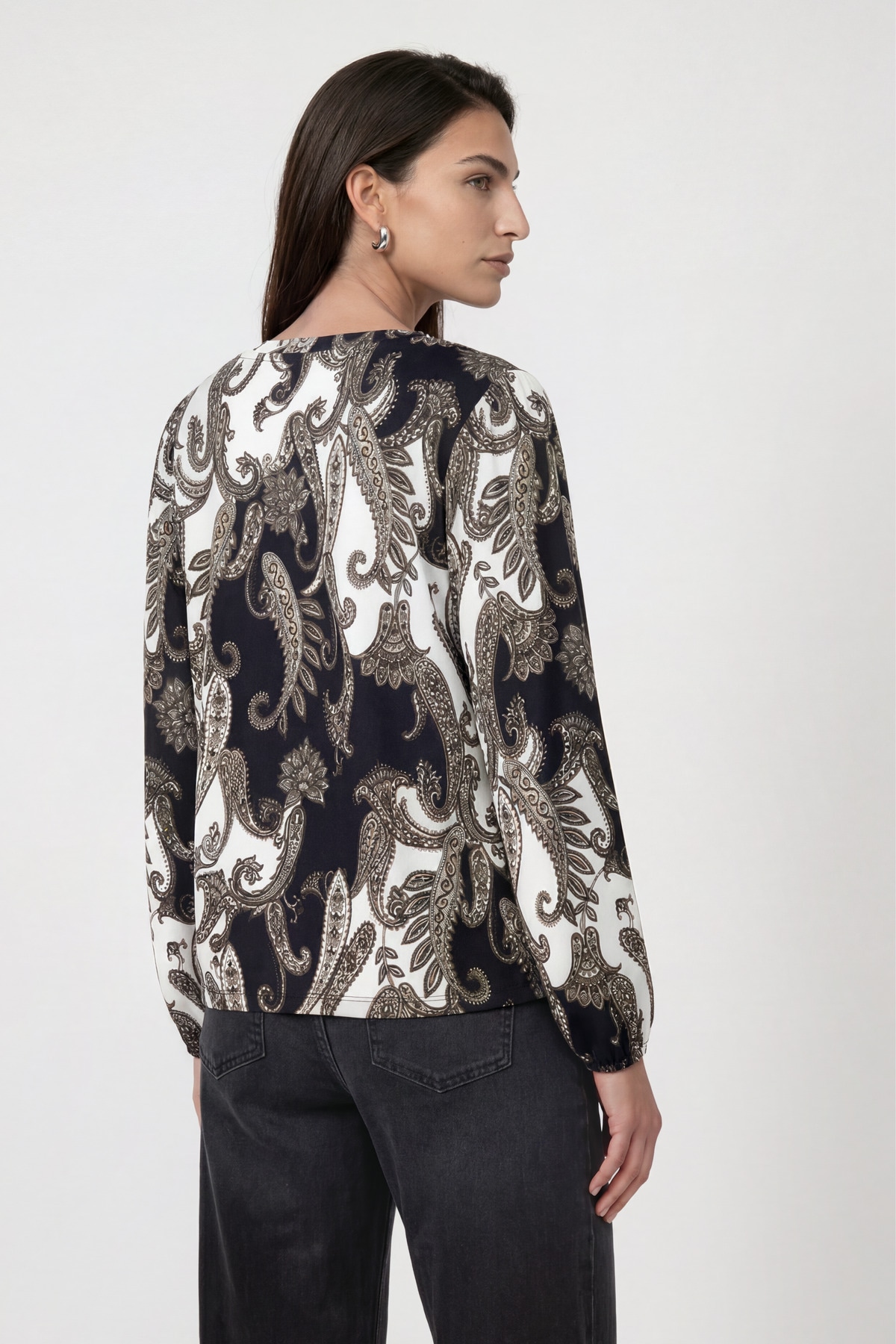 Monari Langarmshirt »Shirt Paisley allover« Regular fit mit Paisleymuster