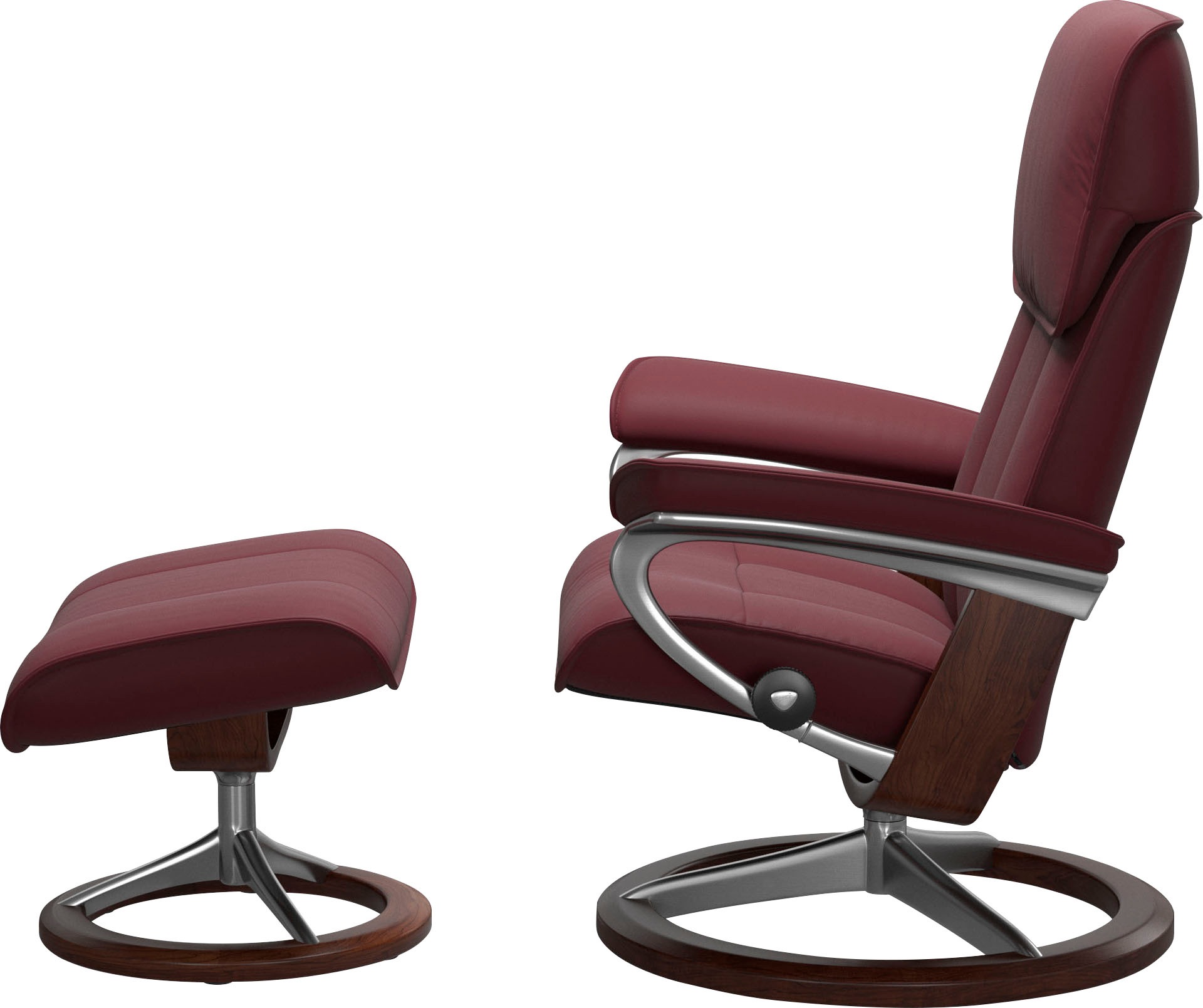 Thumbnail - Stressless Relaxsessel "Admiral" Set, Relaxsessel inkl. Hocker, mit Signature Base, Größe M & L, Gestell Braun
