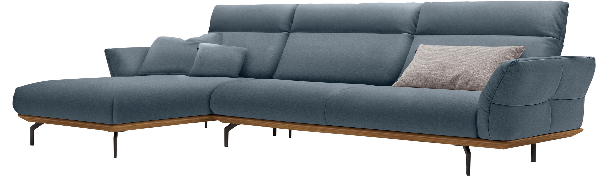 Creation BY ROLF BENZ Ecksofa "CR.460", Sockel in Nussbaum, Winkelfüße in U günstig online kaufen