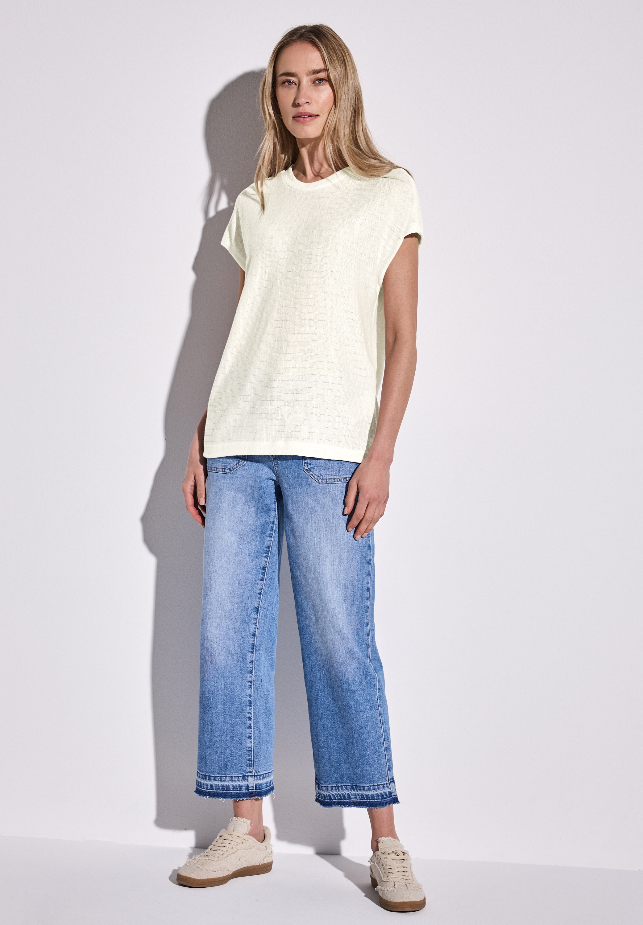 STREET ONE T-Shirt, aus softem Materialmix