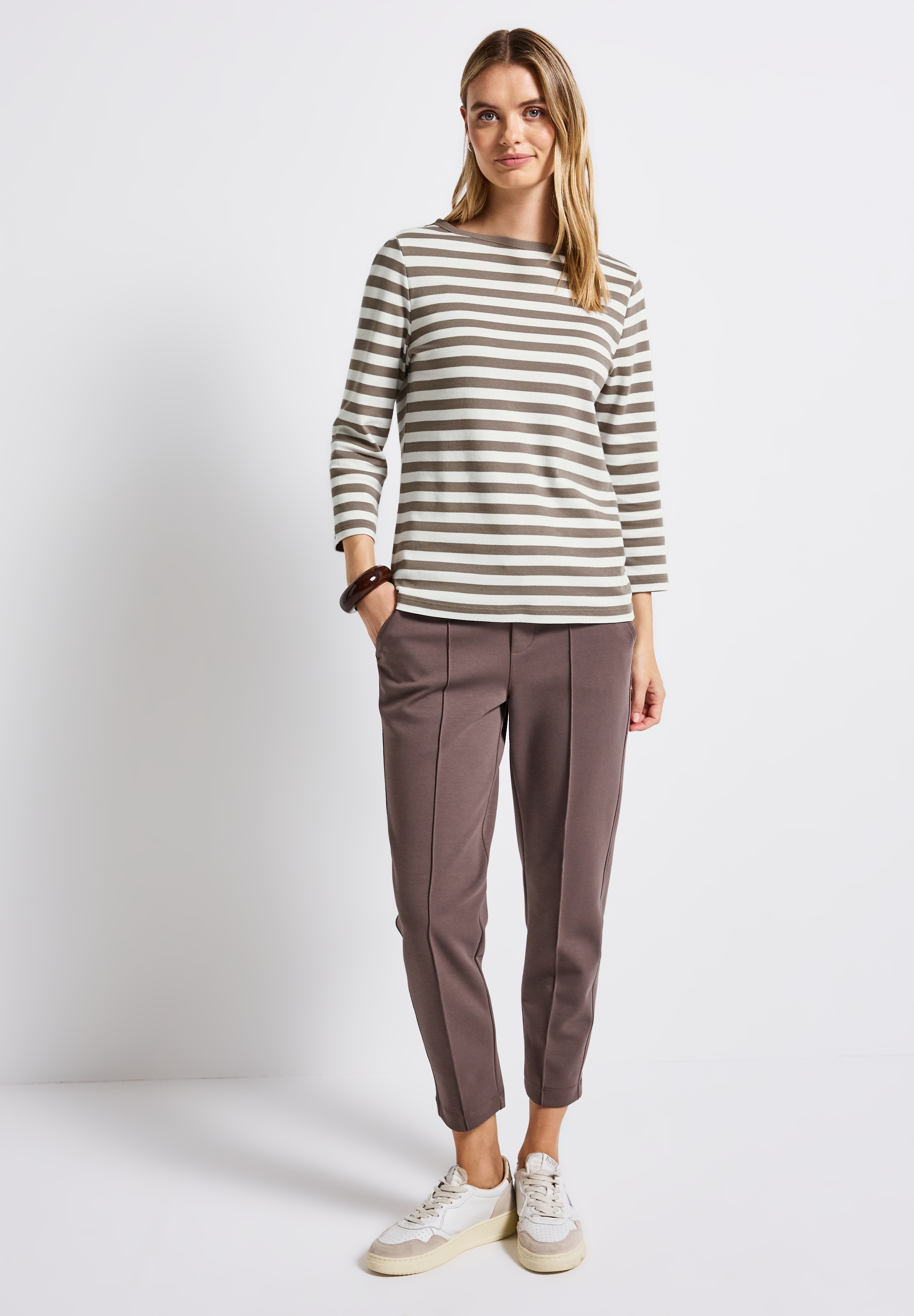 STREET ONE Rundhalsshirt, aus reiner Baumwolle