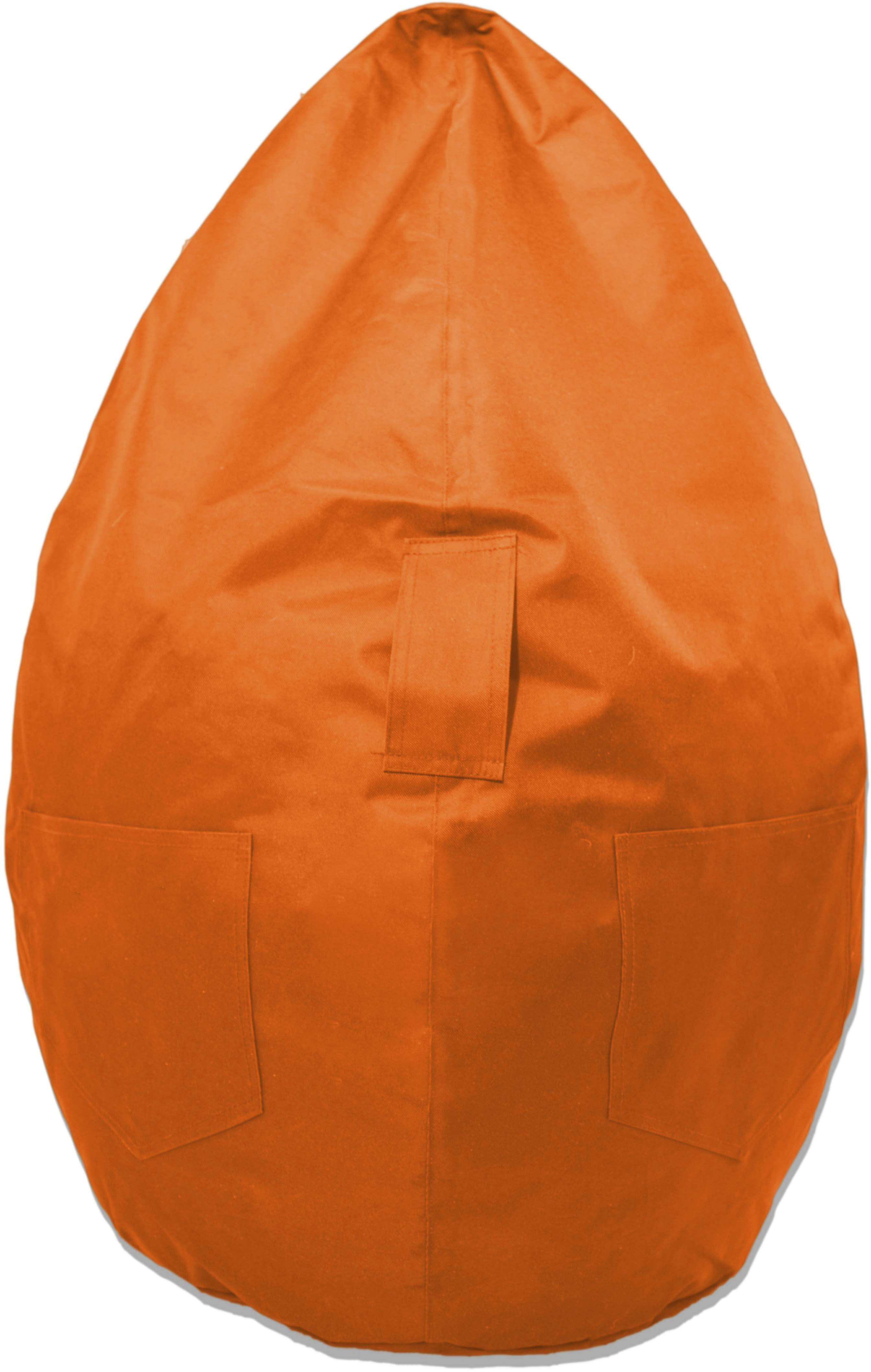 Sitzsack KINZLER, B:75cm H:130cm, orange, Polyester, Kinderzimmer, Sitzsäcke, "Kimi big", Uni Farben, mit Taschen & Tragegriff, Outdoor geeignet,