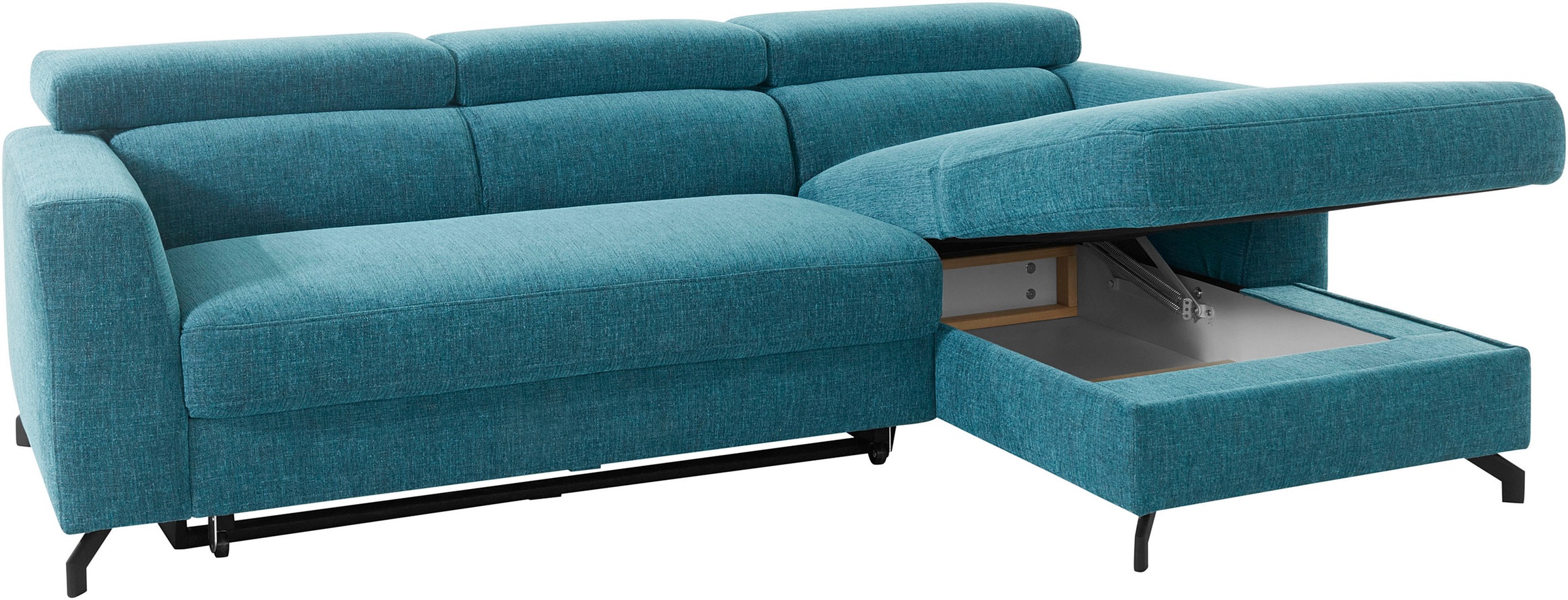 Places of Style Ecksofa »Casagrande Luxus«, incl. Kopfteilverstellung, wahlweise mit Bettfunktion und Bettkasten