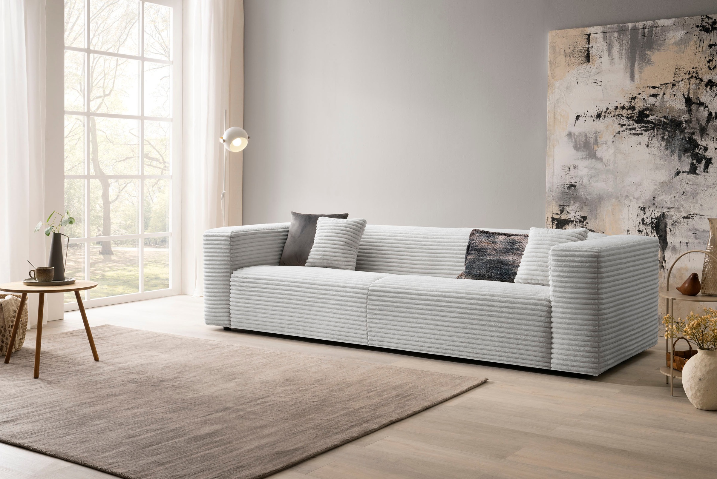 andas 3-Sitzer »BAKELS, Couch in Cord oder Boucle-Stoff, Sofa im modernen Design«, bequemer Sitzkomfort,in 2 Stoffen und 8 Farben lieferbar