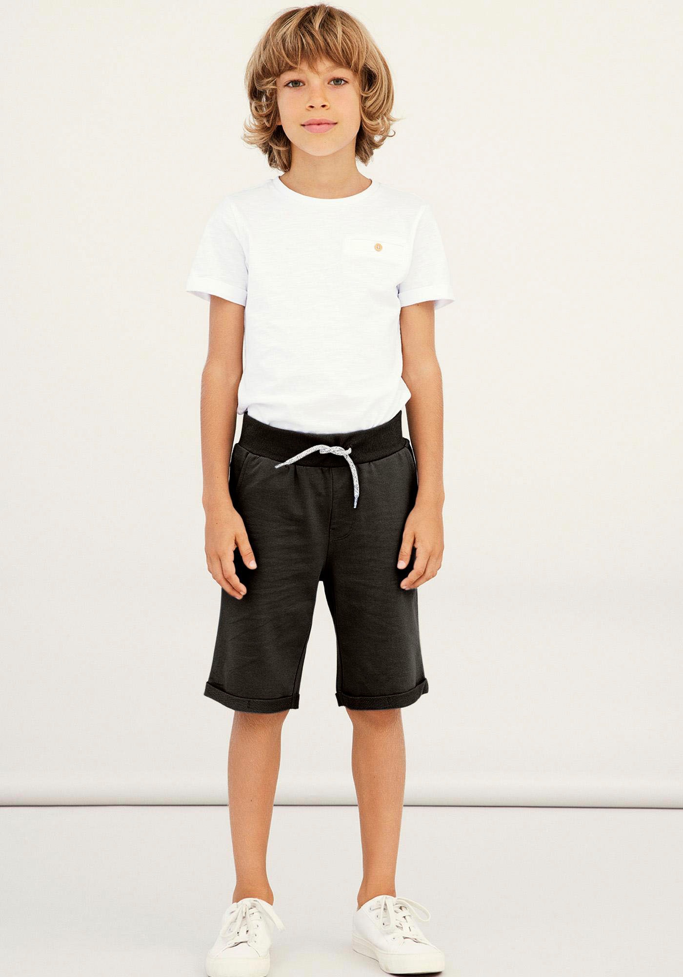 Name It Sweatshorts "Nkmvermo Long Swe Shorts Unb F Noos" Baumwolle, Umschlagsaum