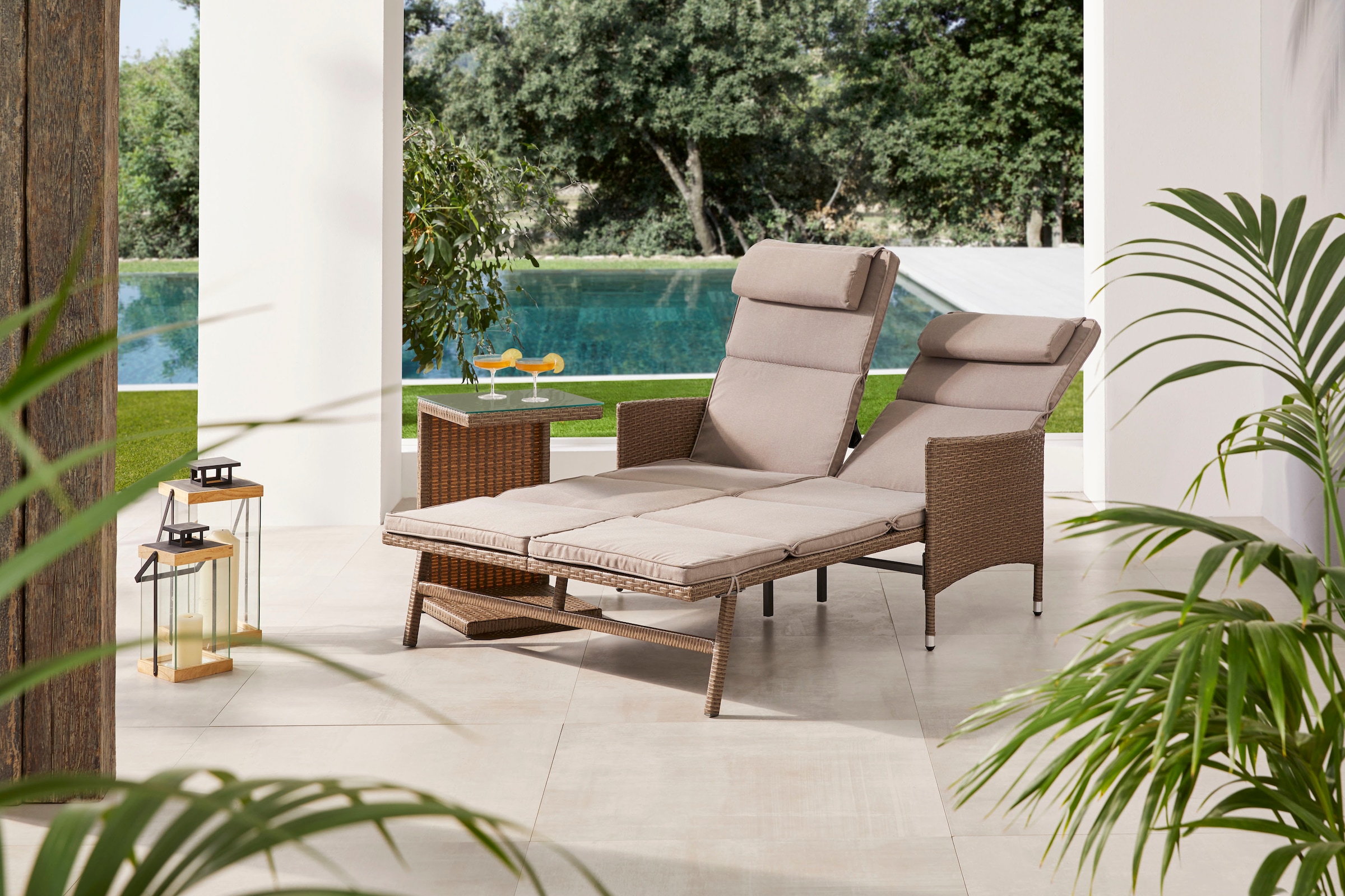 MERXX Gartensessel »Komfort Deckchair«, | BAUR inkl. (4-tlg.), Auflagen kaufen Stahl/Kunststoff