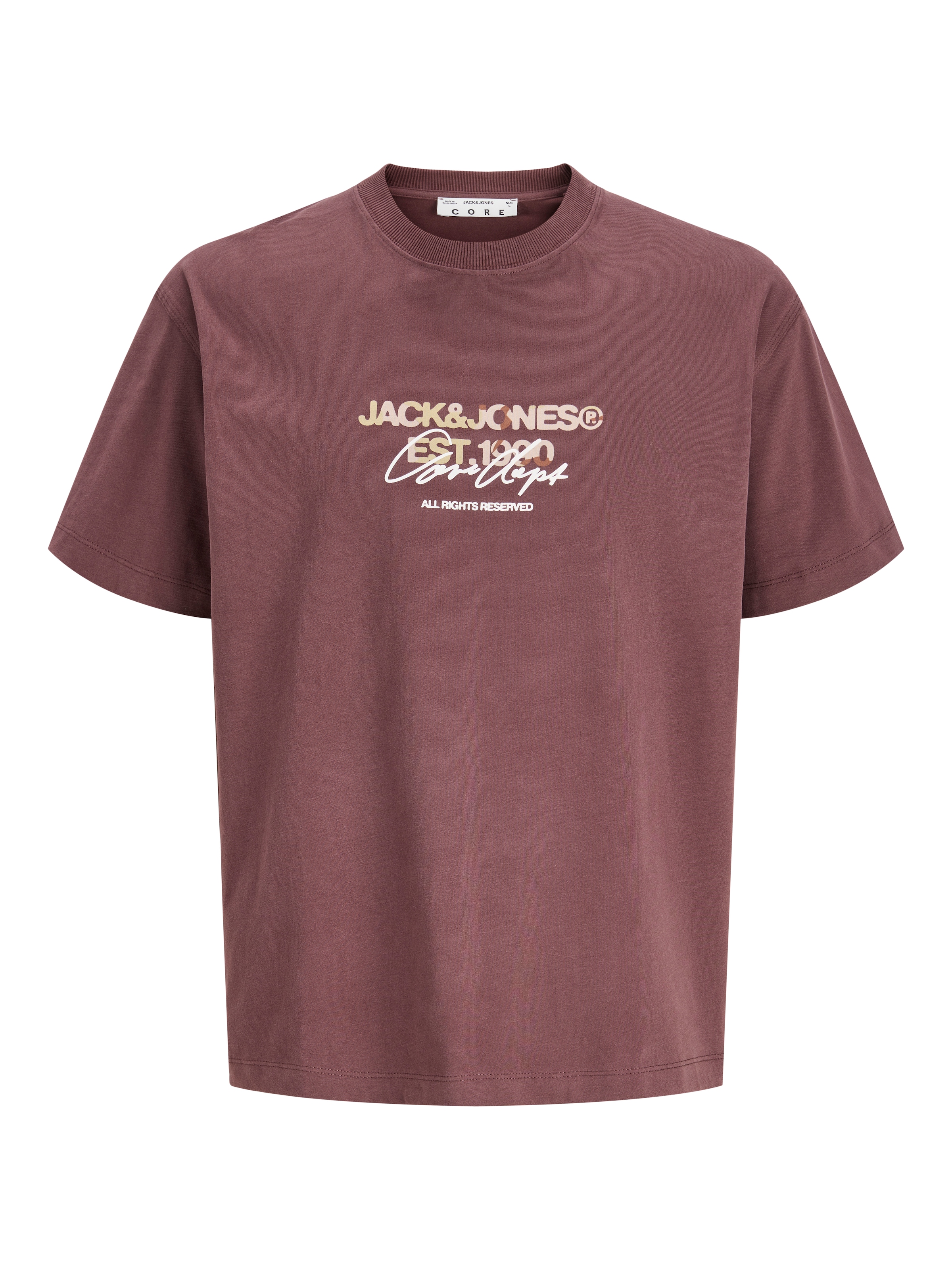Jack & Jones Junior Rundhalsshirt »JCOCLUB FRONT PRINT TEE SS CN JNR« Baumwolle, locker geschnitten