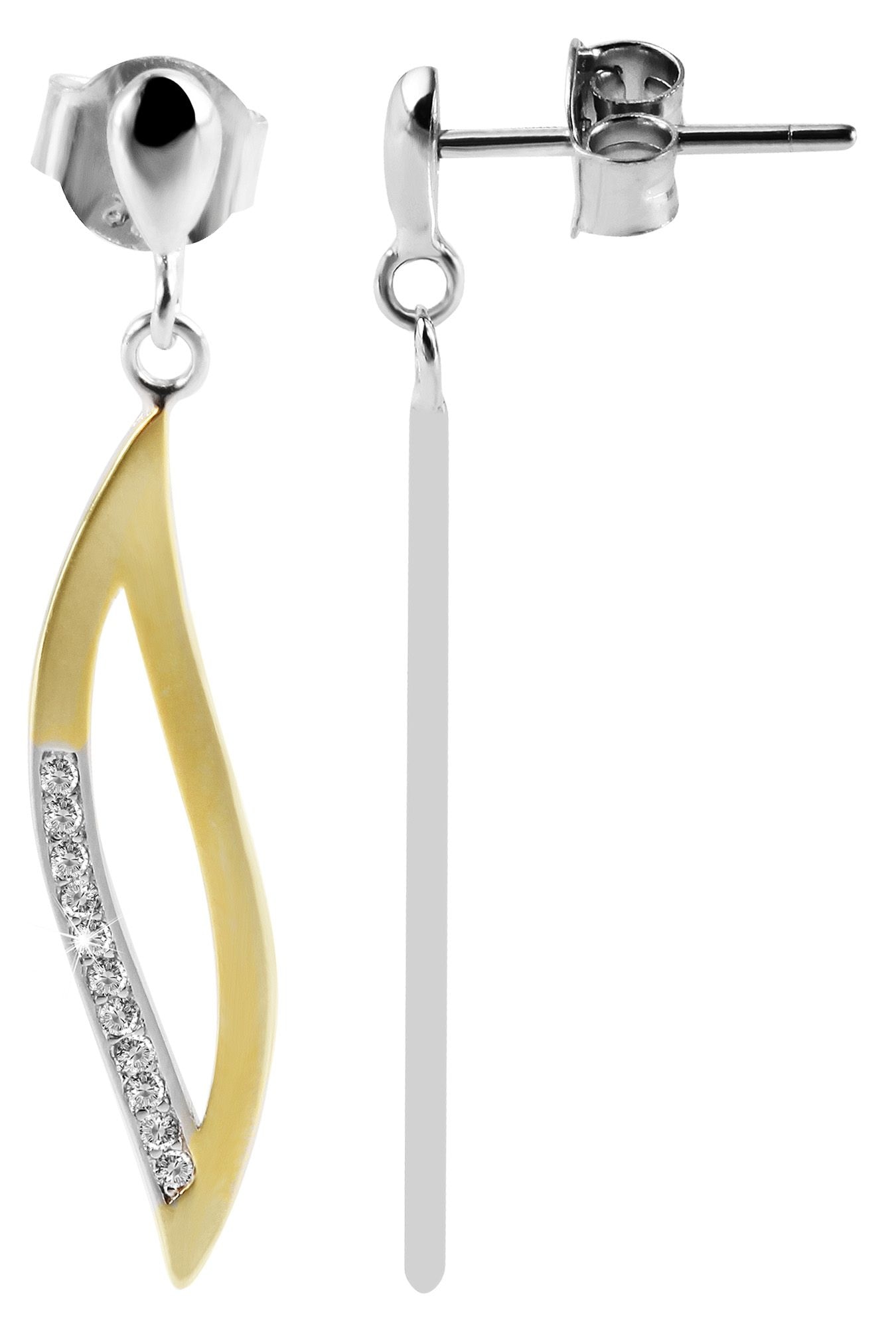 Adelia´s Paar Ohrhänger "Ohrringe – Ohrhänger aus 925 Silber mit Zirkonia" Ein stilvolles Geschenk für besondere Momente