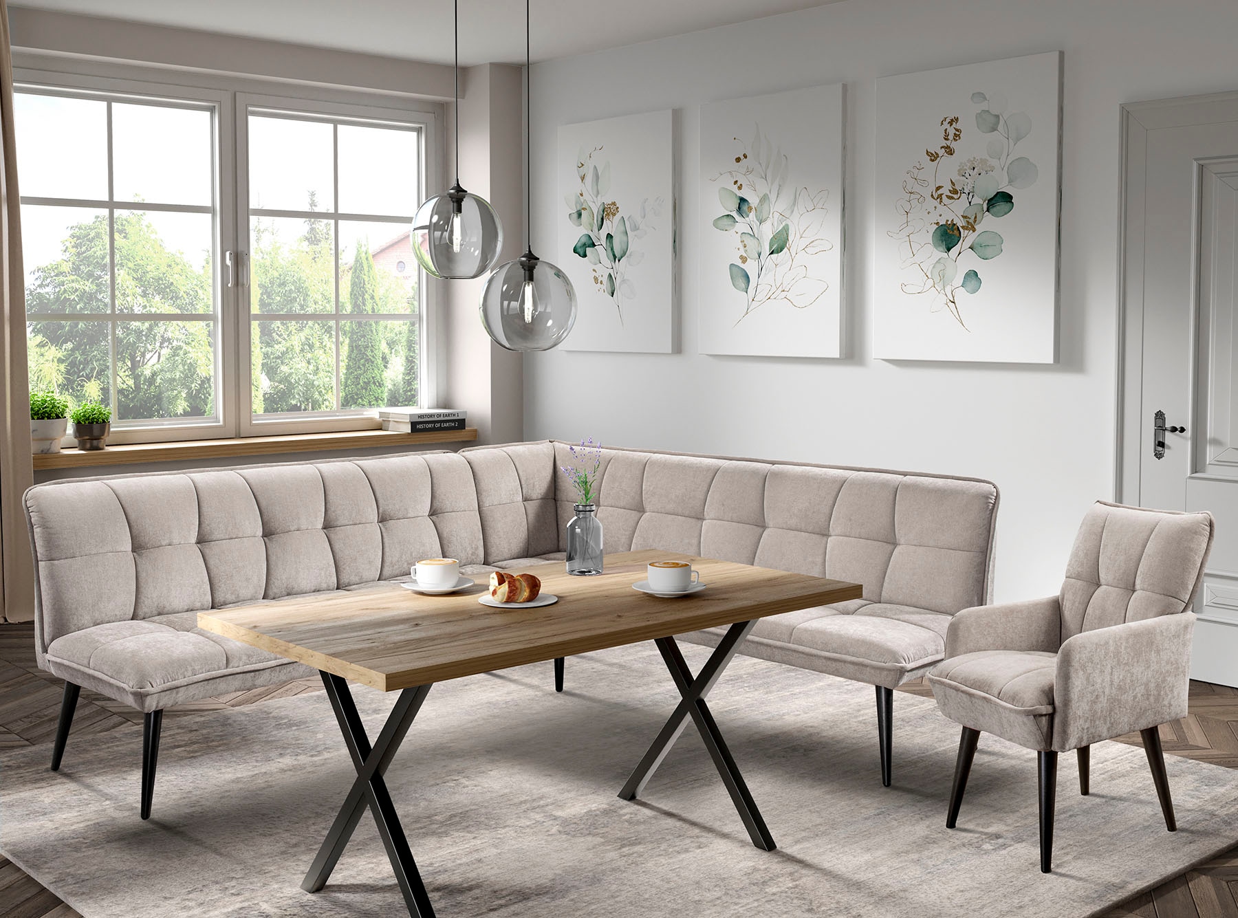 exxpo - sofa fashion "Mocca Essbank, Sitzbank" hoher Sitzkomfort, bequem und elegant, hochwertige Detailverarbeitung