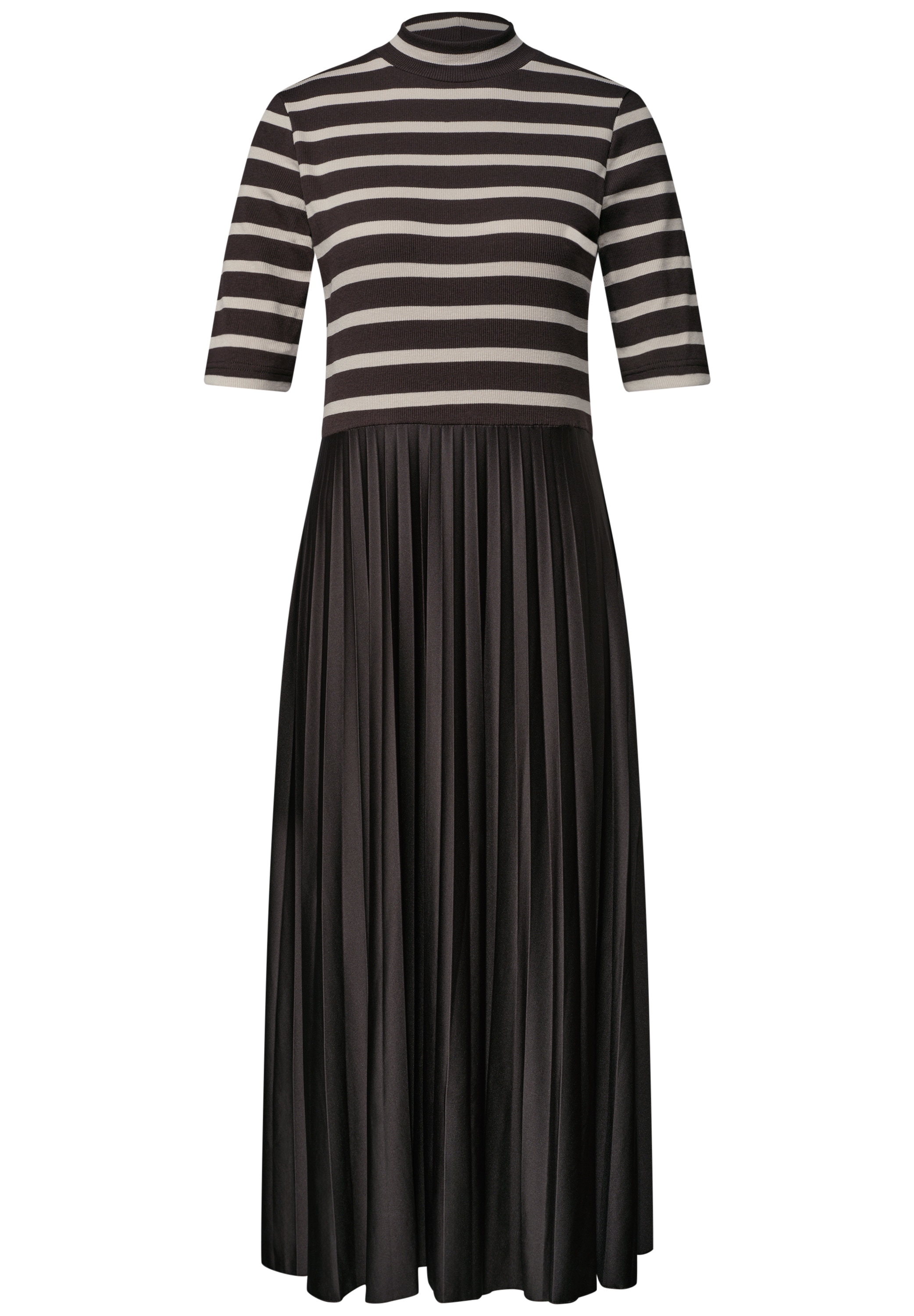 STREET ONE Midikleid Ohne Taschen mit plissiertem Rockteil